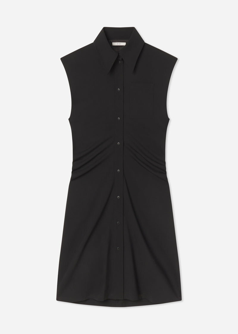 Banana Cut Shirt Dress - Black - CO