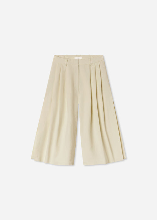 Pleated Culotte in Linen - Pearl, image 5 of 5