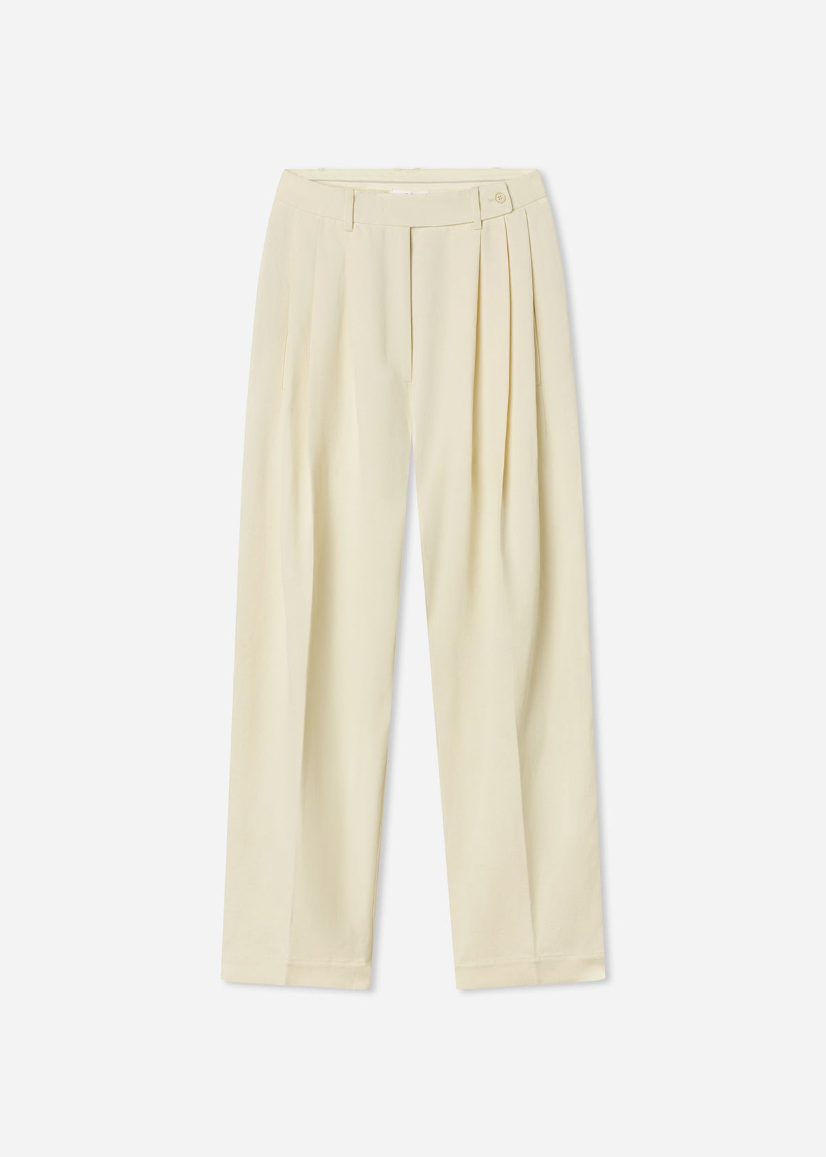 Wide Leg Pleated Pant in Linen - Pearl, image 4 of 4