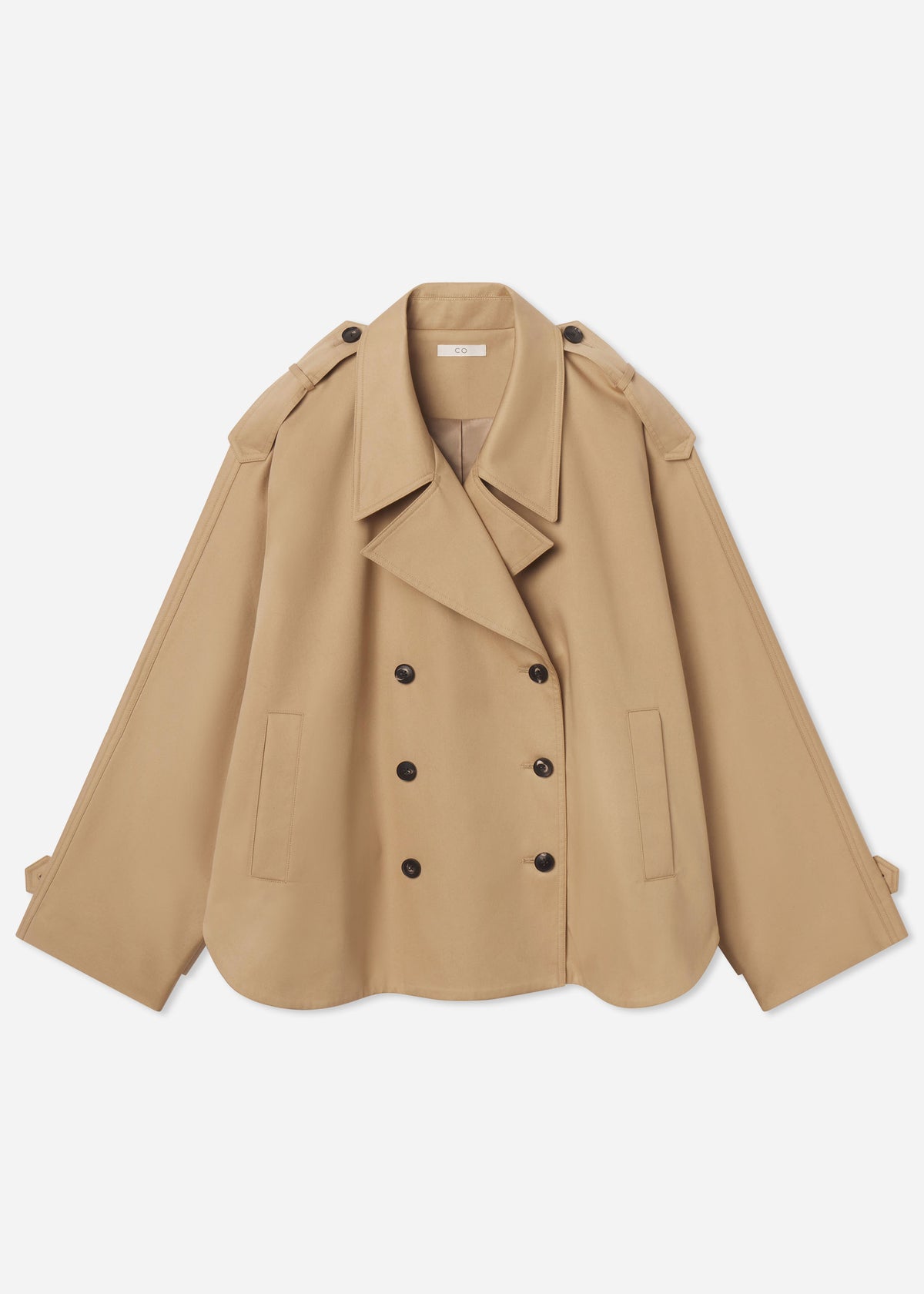 Dolman Cropped Trench in Cotton Twill - Camel, image 4 of 4