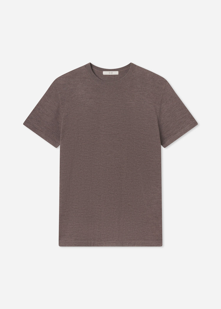 T-Shirt in Fine Cashmere - Hazelnut, image 4 of 4