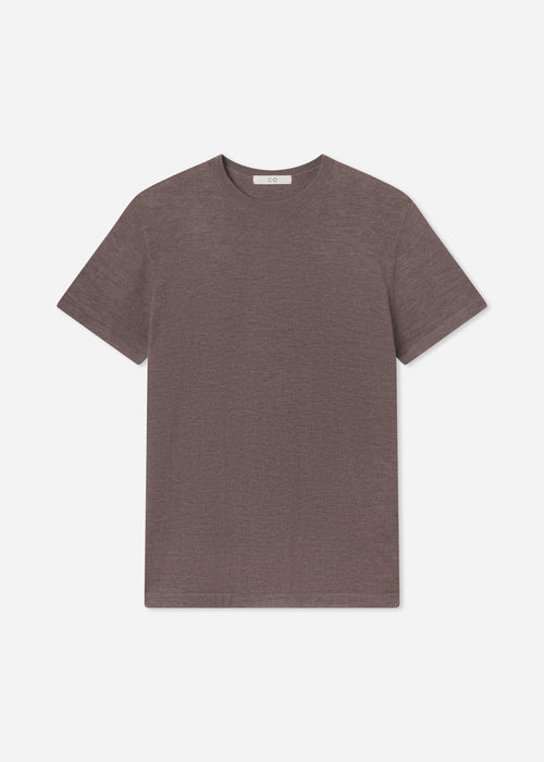 T-Shirt in Fine Cashmere - Hazelnut, image 4 of 4