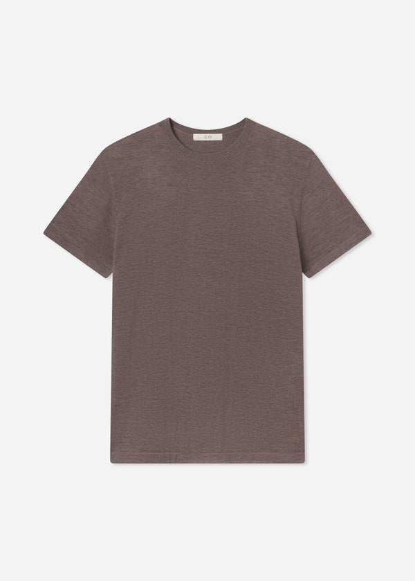 T-Shirt in Fine Cashmere - Hazelnut - CO