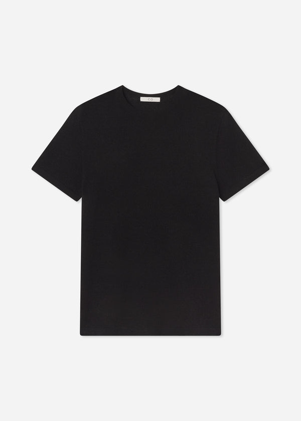 T-Shirt in Silk Linen - Black - CO