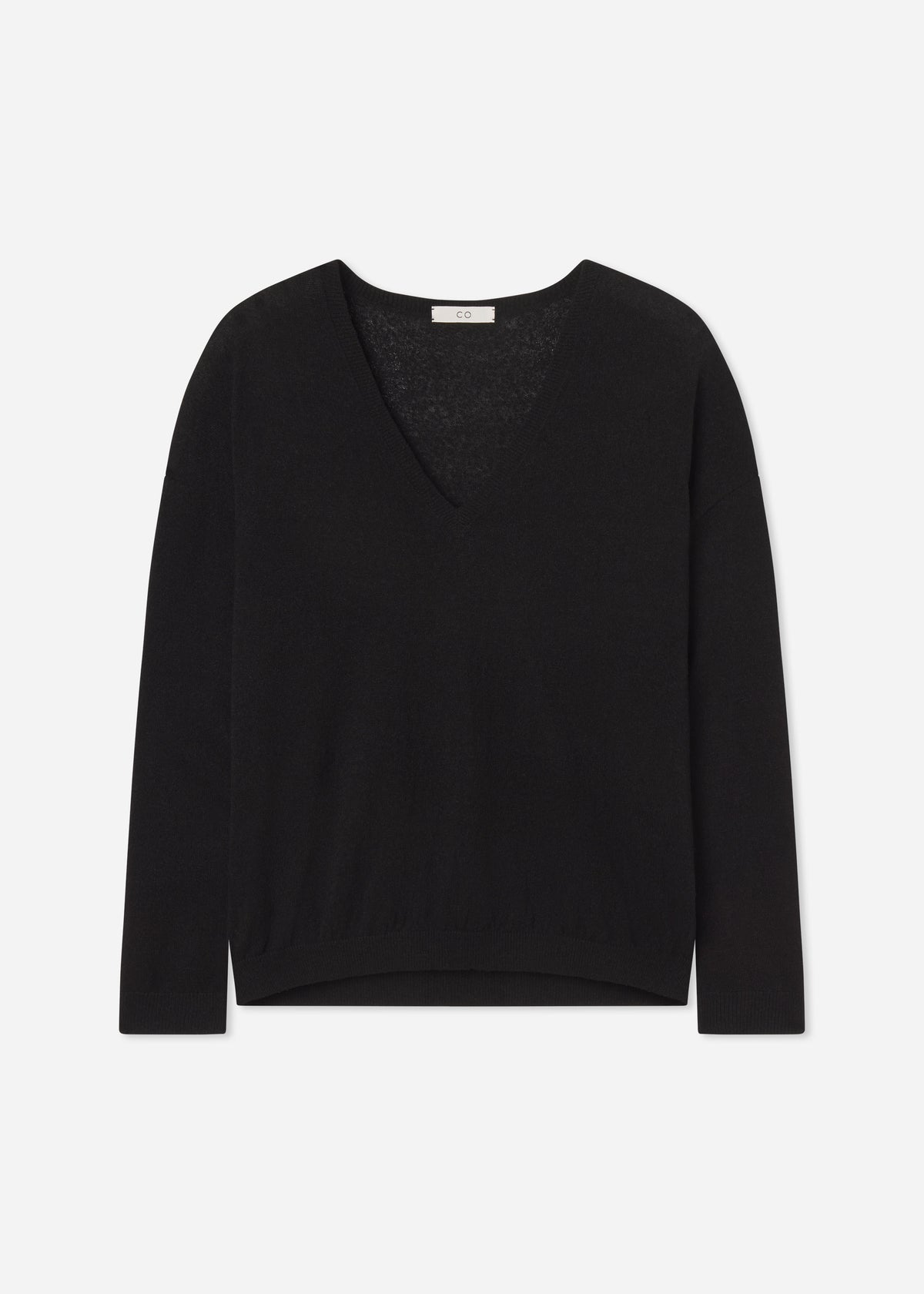 V-Neck Sweater in Silk Linen - Black, image 5 of 5
