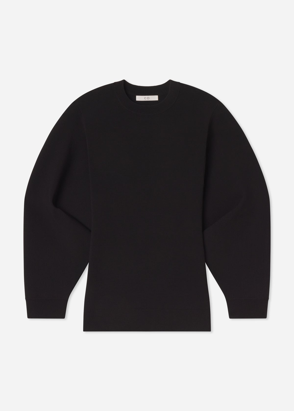 Crewneck Tunic Top in Stretch Knit - Black, image 4 of 4