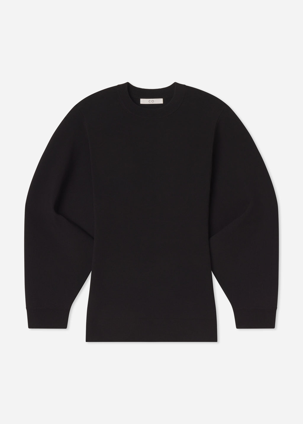 Crewneck Tunic Top in Stretch Knit - Black - CO