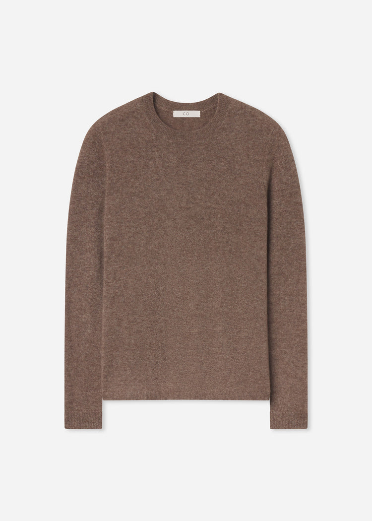 Long Sleeve Crew Sweater in Cashmere Silk - Hazelnut, image 4 of 4
