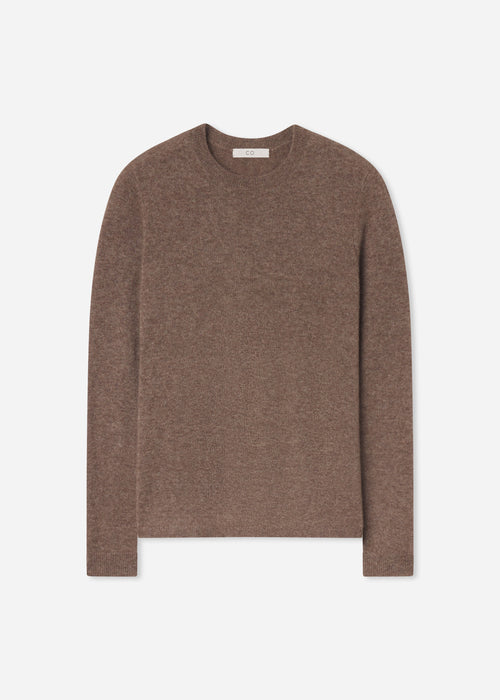 Long Sleeve Crew Sweater in Cashmere Silk - Hazelnut, image 4 of 4