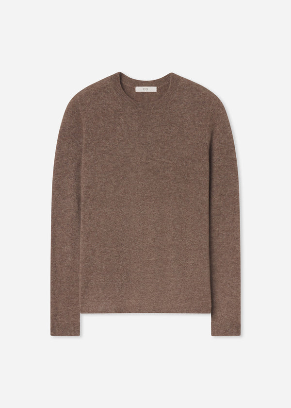 Long Sleeve Crew Sweater in Cashmere Silk - Hazelnut - CO