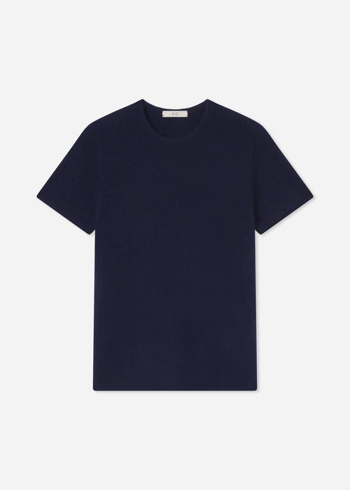 Short Sleeve T-Shirt in Cashmere Silk - Eclipse, image 5 of 5