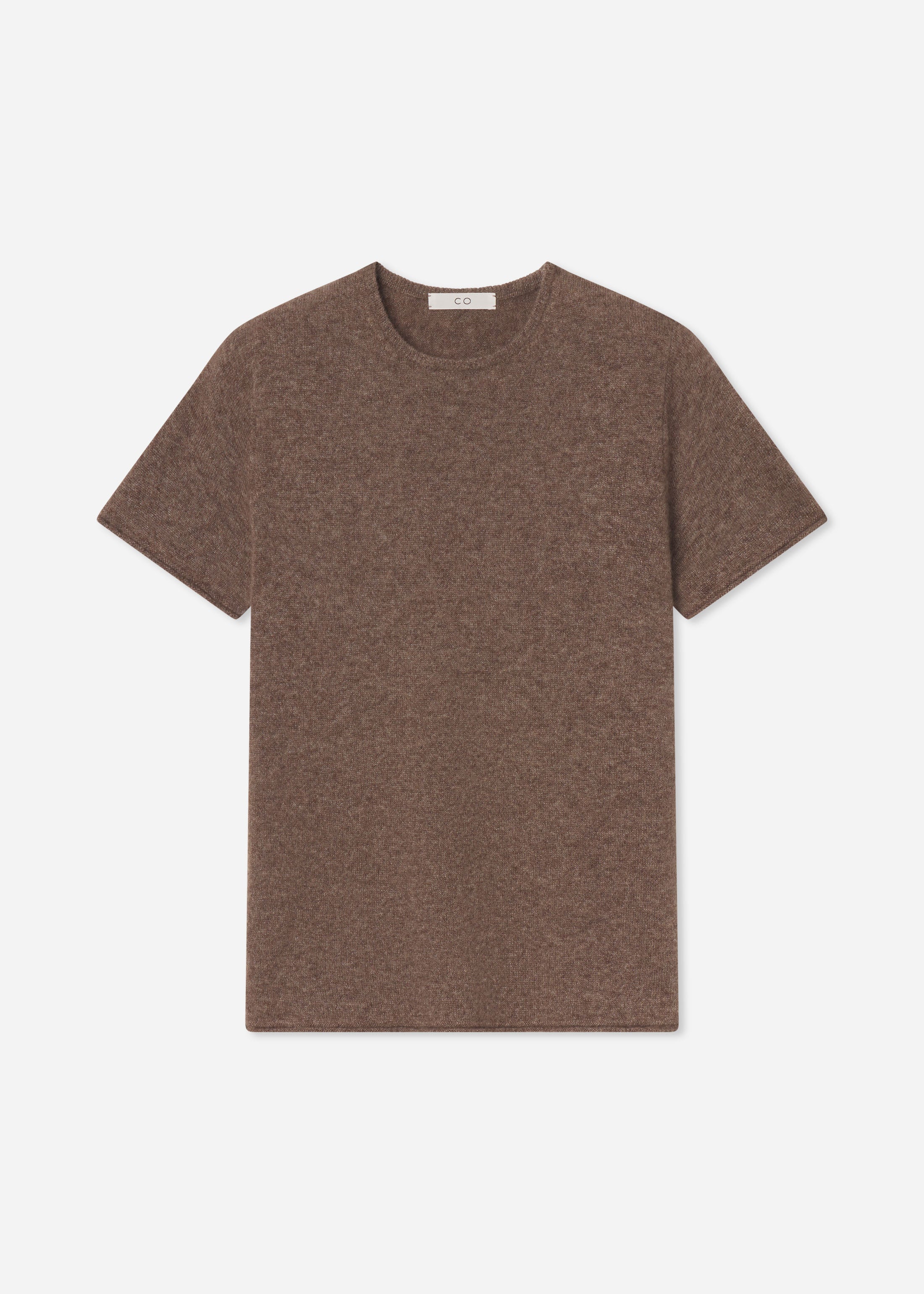 Short Sleeve T-Shirt in Cashmere Silk - Hazelnut