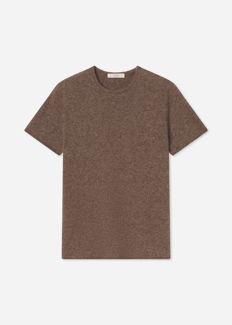 Short Sleeve T-Shirt in Cashmere Silk - Hazelnut, image 5 of 5
