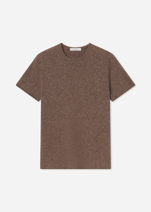Short Sleeve T-Shirt in Cashmere Silk - Hazelnut, image 5 of 5