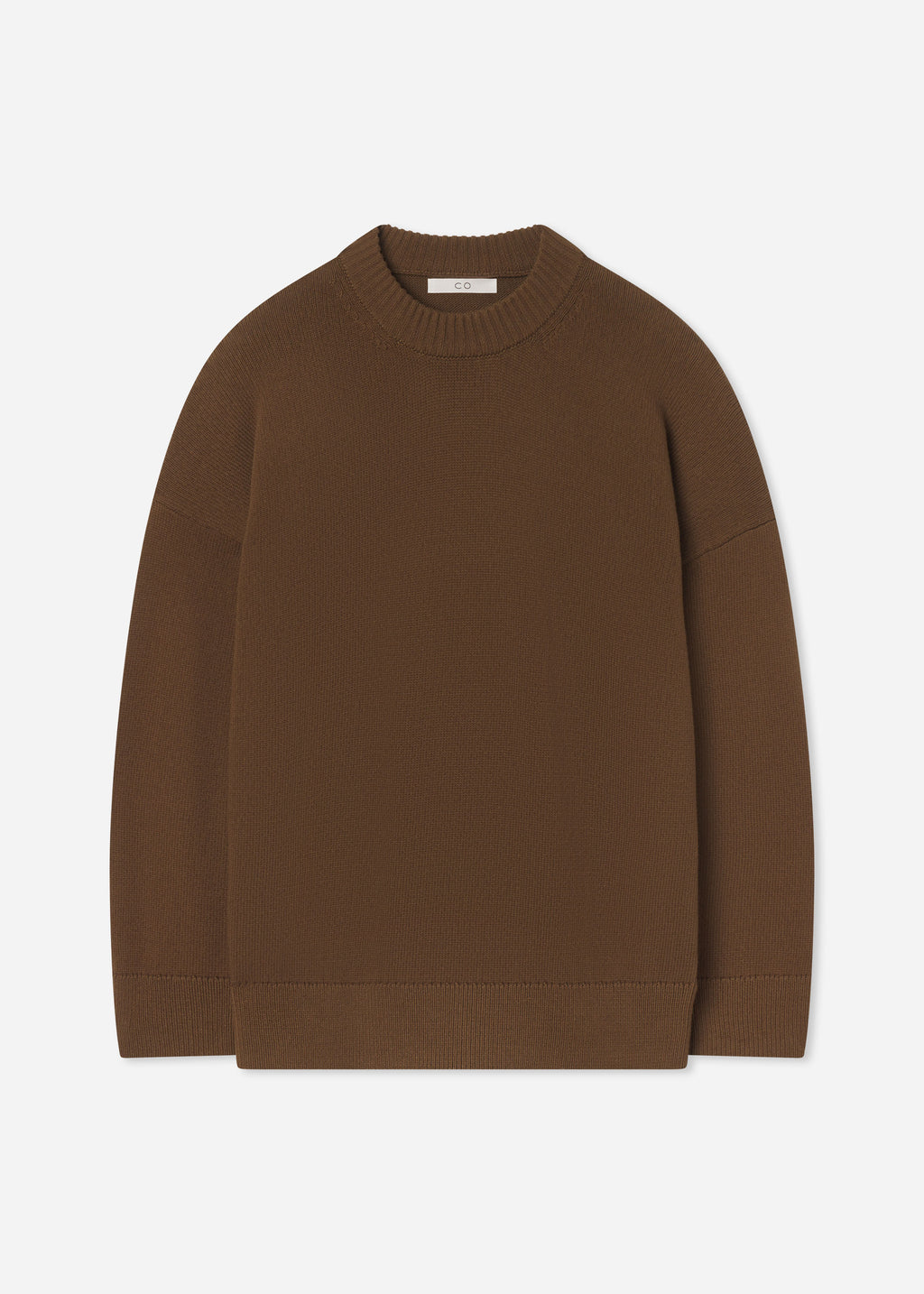 Boyfriend Crew Sweater in Cotton - Olive - CO