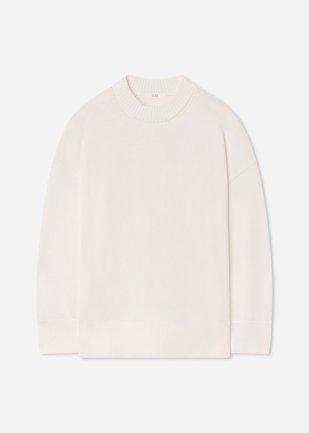Boyfriend Crew Sweater in Cotton - White - CO