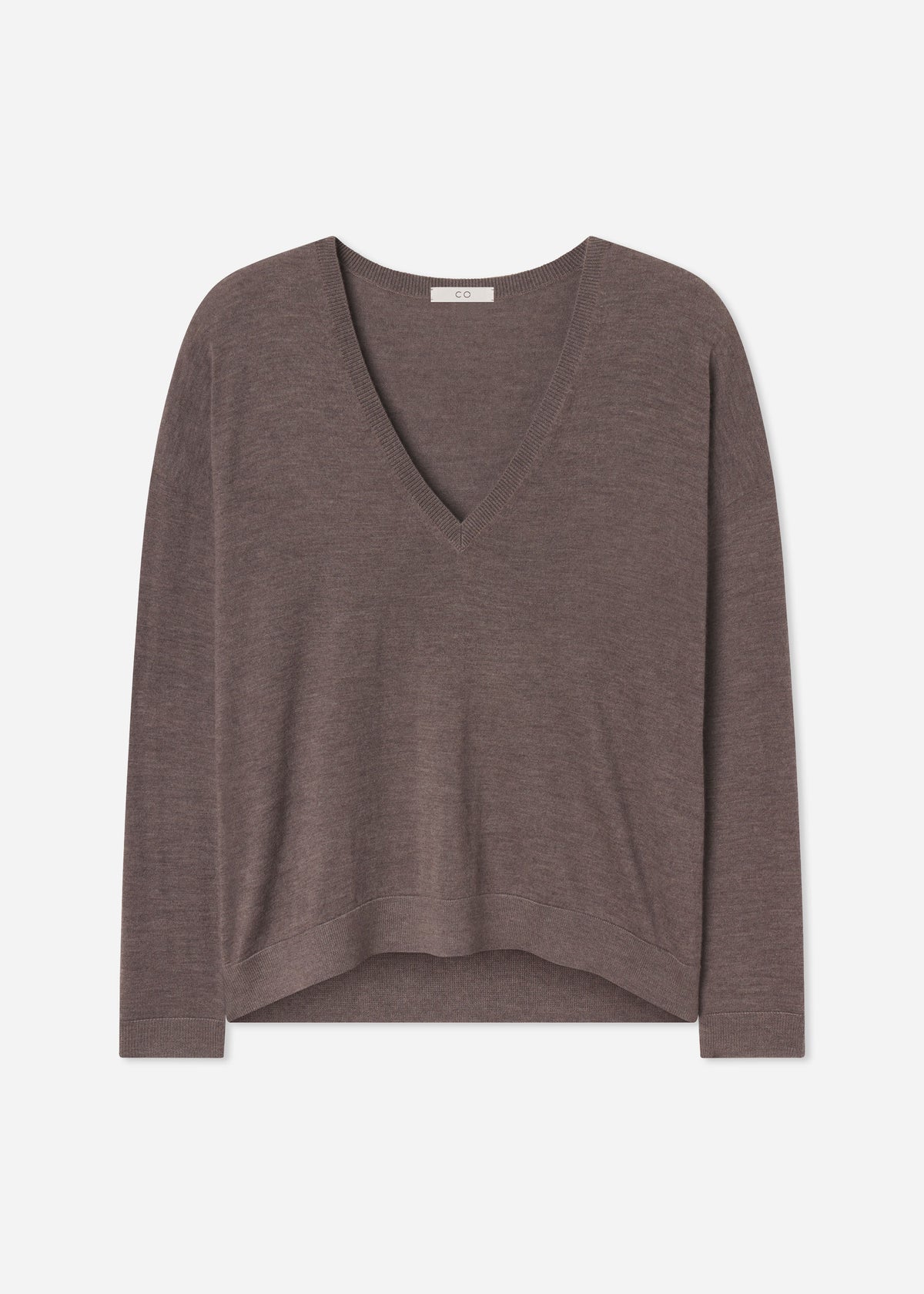 V-Neck Sweater in Fine Cashmere - Hazelnut, image 5 of 5