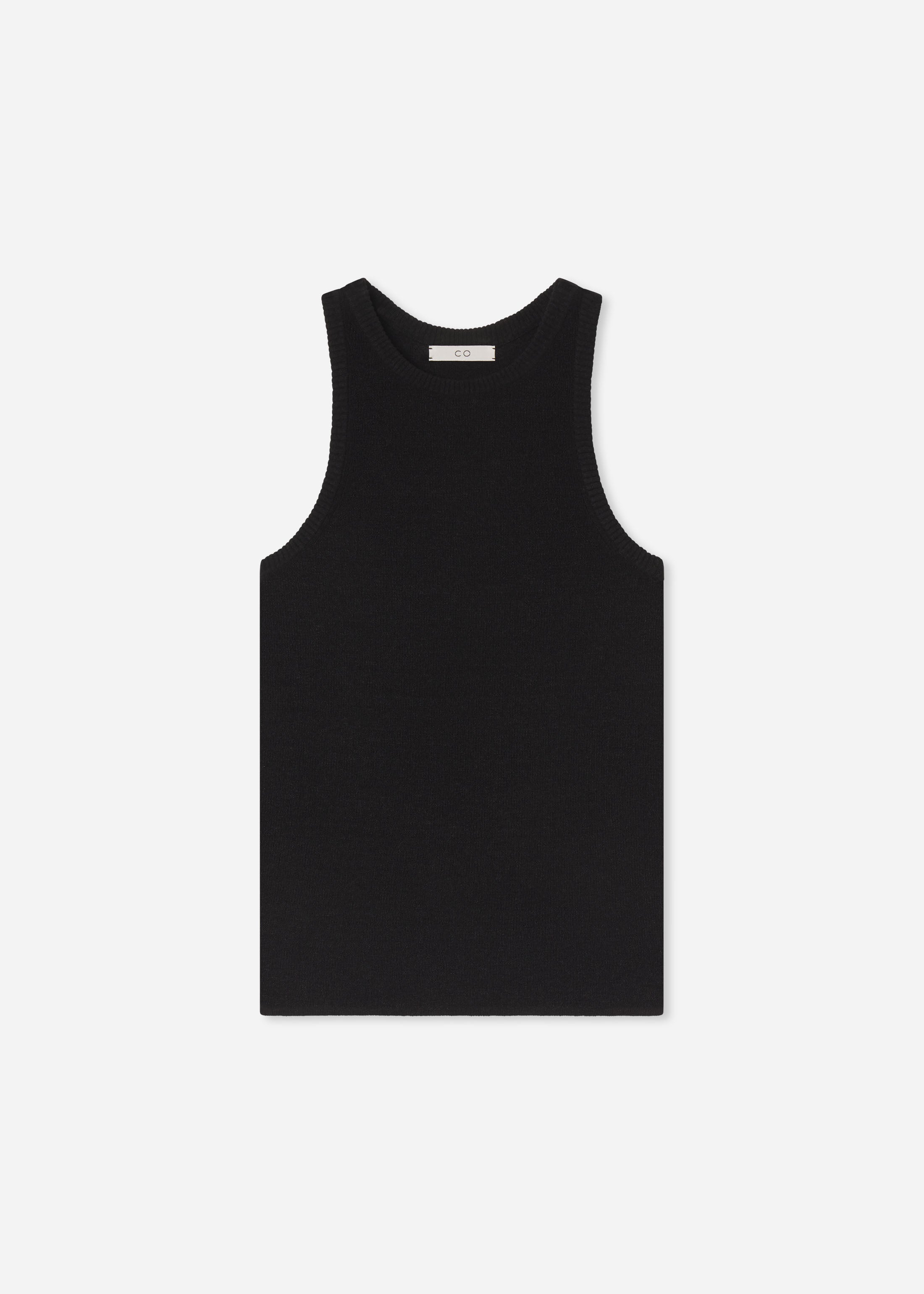 Racerback Tank in Silk Linen - Black
