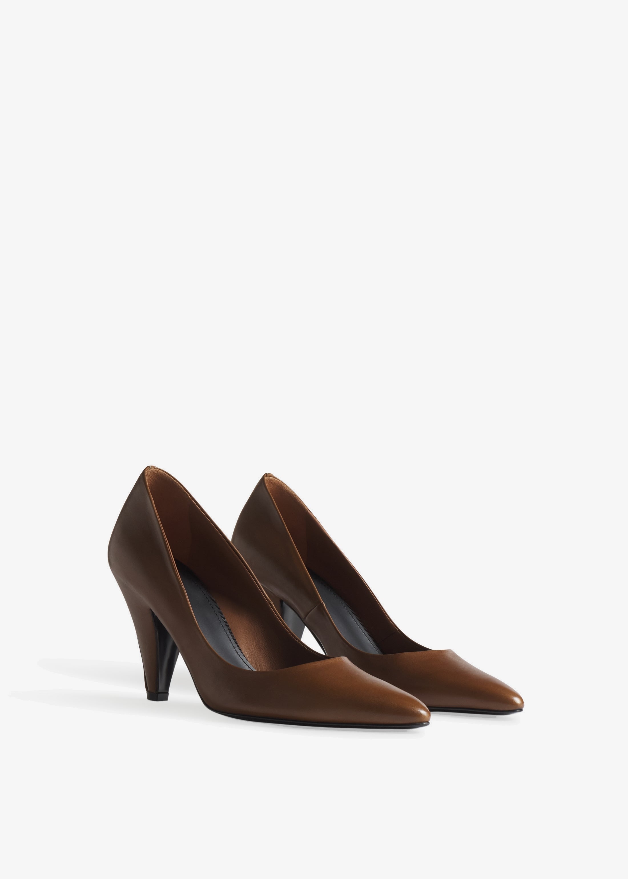 Back Seam Heel in Leather - Cognac
