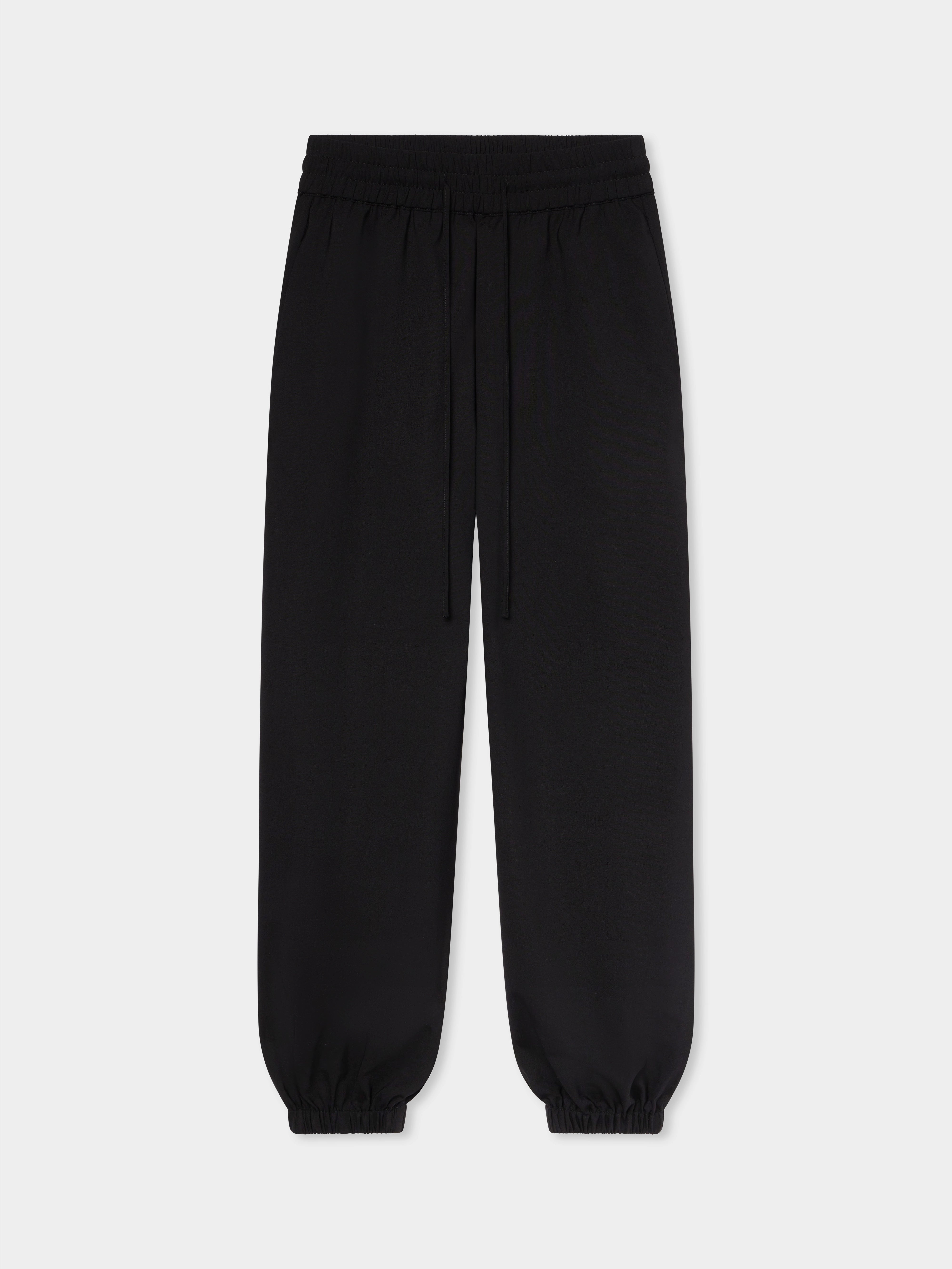 Jogger Pant in Stretch Wool Suiting - Black