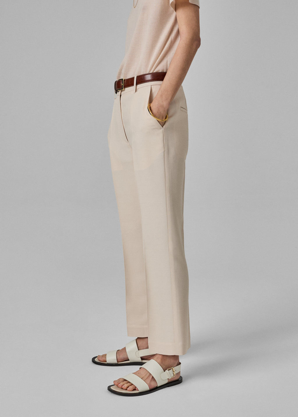 Cropped Flared Pant - Pale Pink - CO