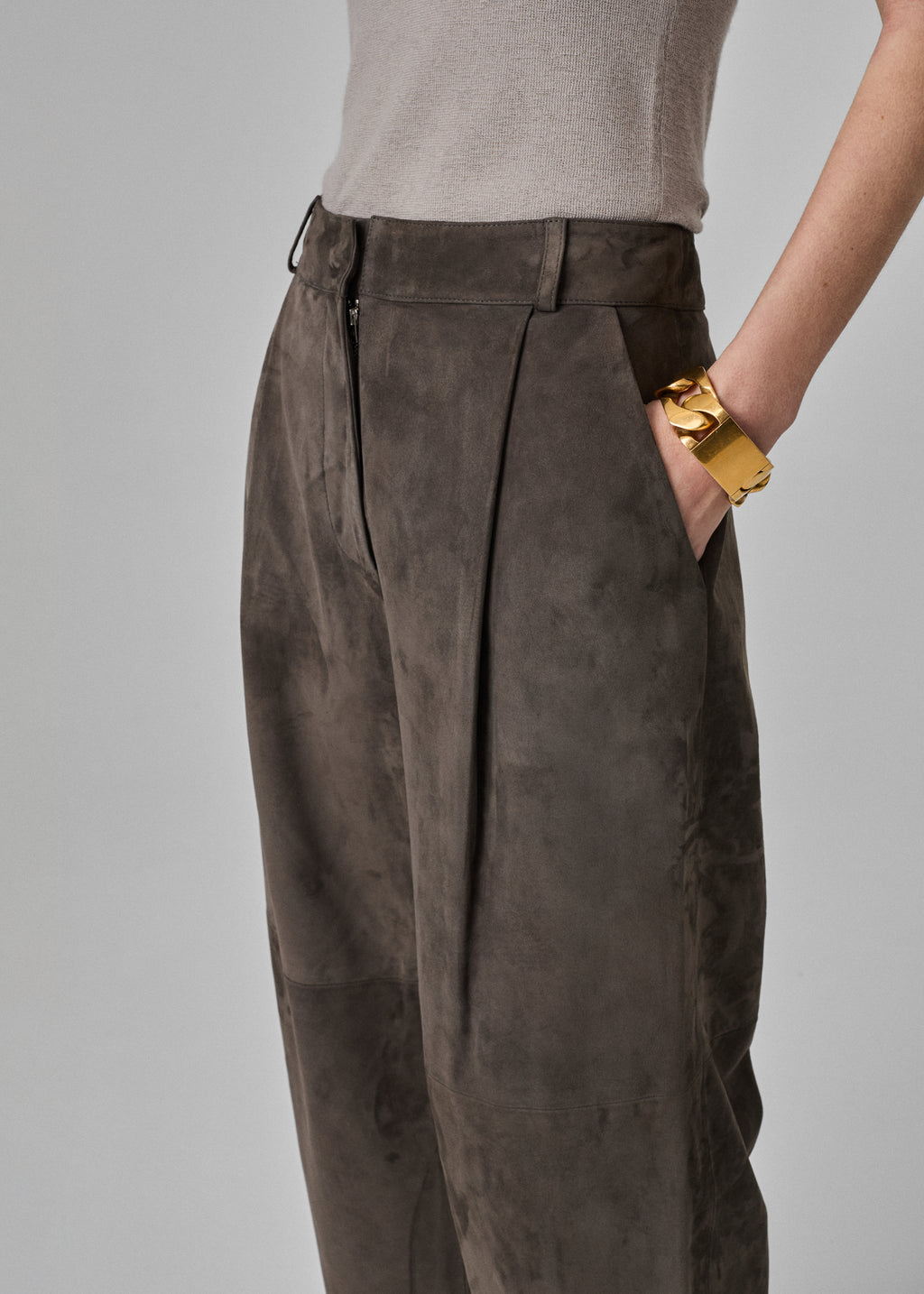 Balloon Pant in Suede - Charcoal - CO