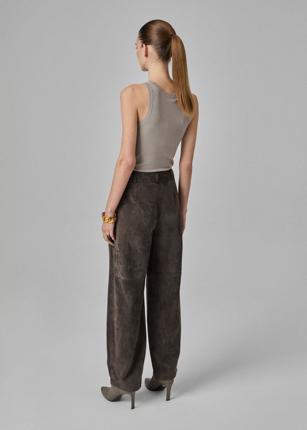 Balloon Pant in Suede - Charcoal - CO