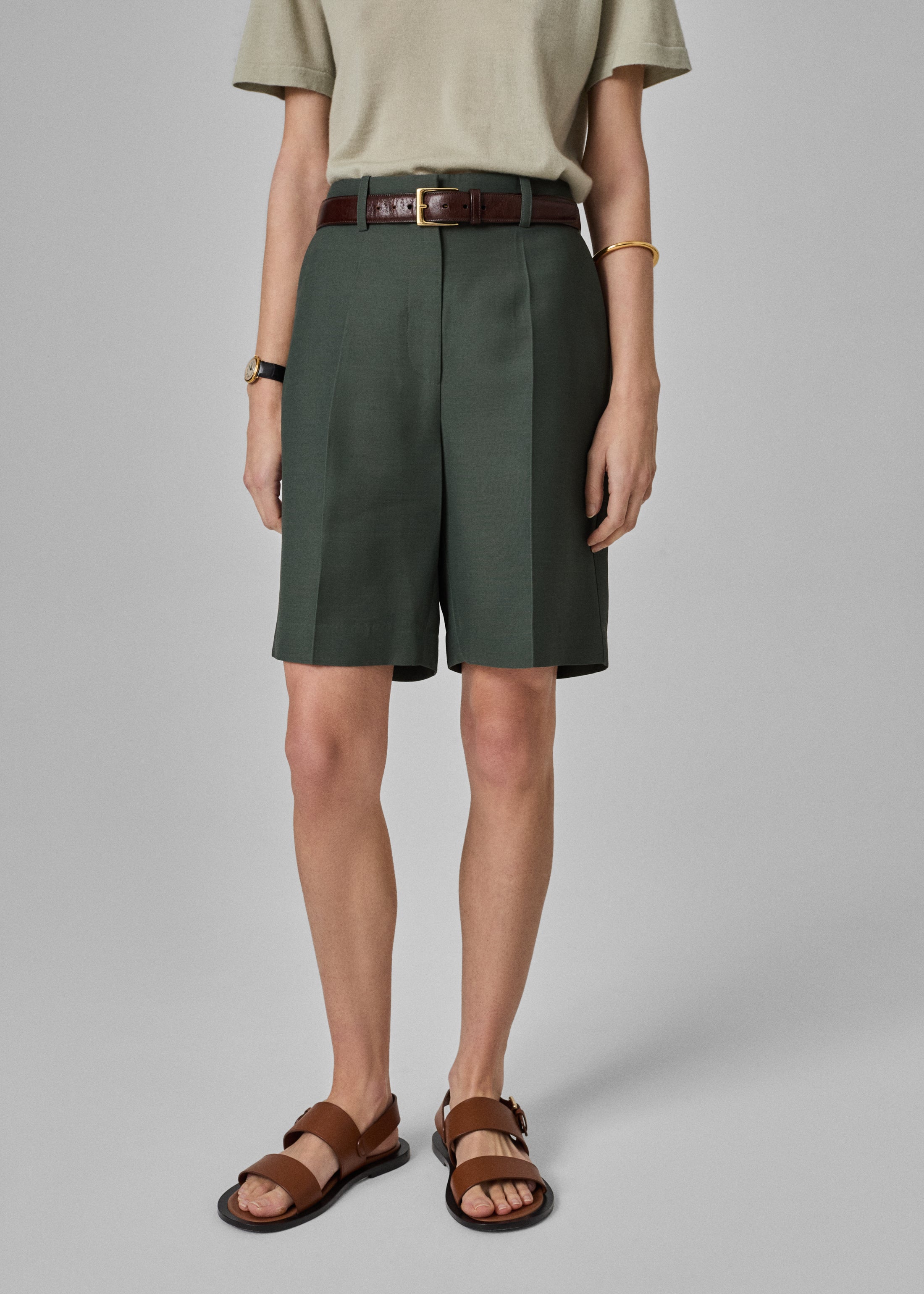 Tailored Bermuda Shorts - Pistachio