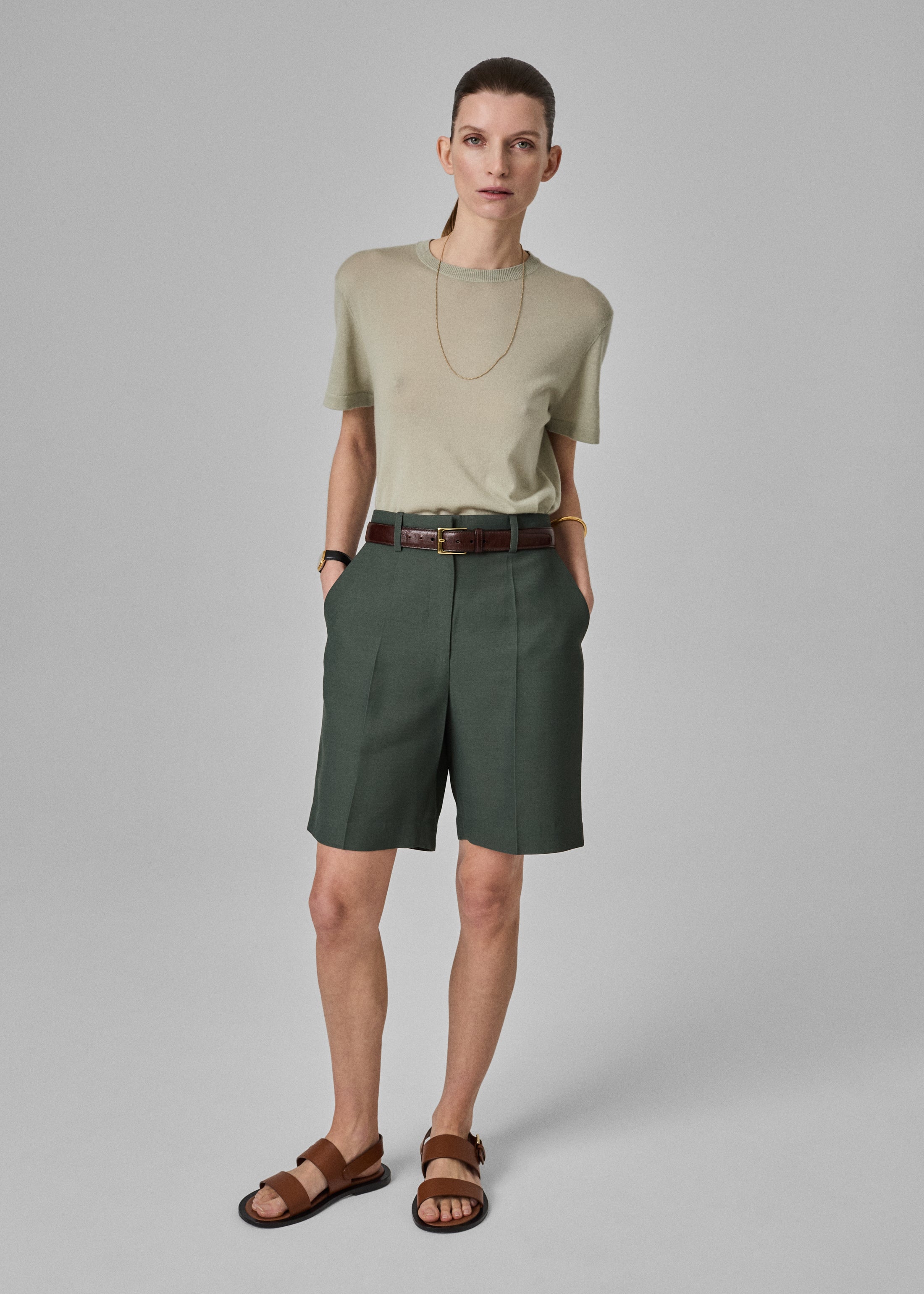 Tailored Bermuda Shorts - Pistachio