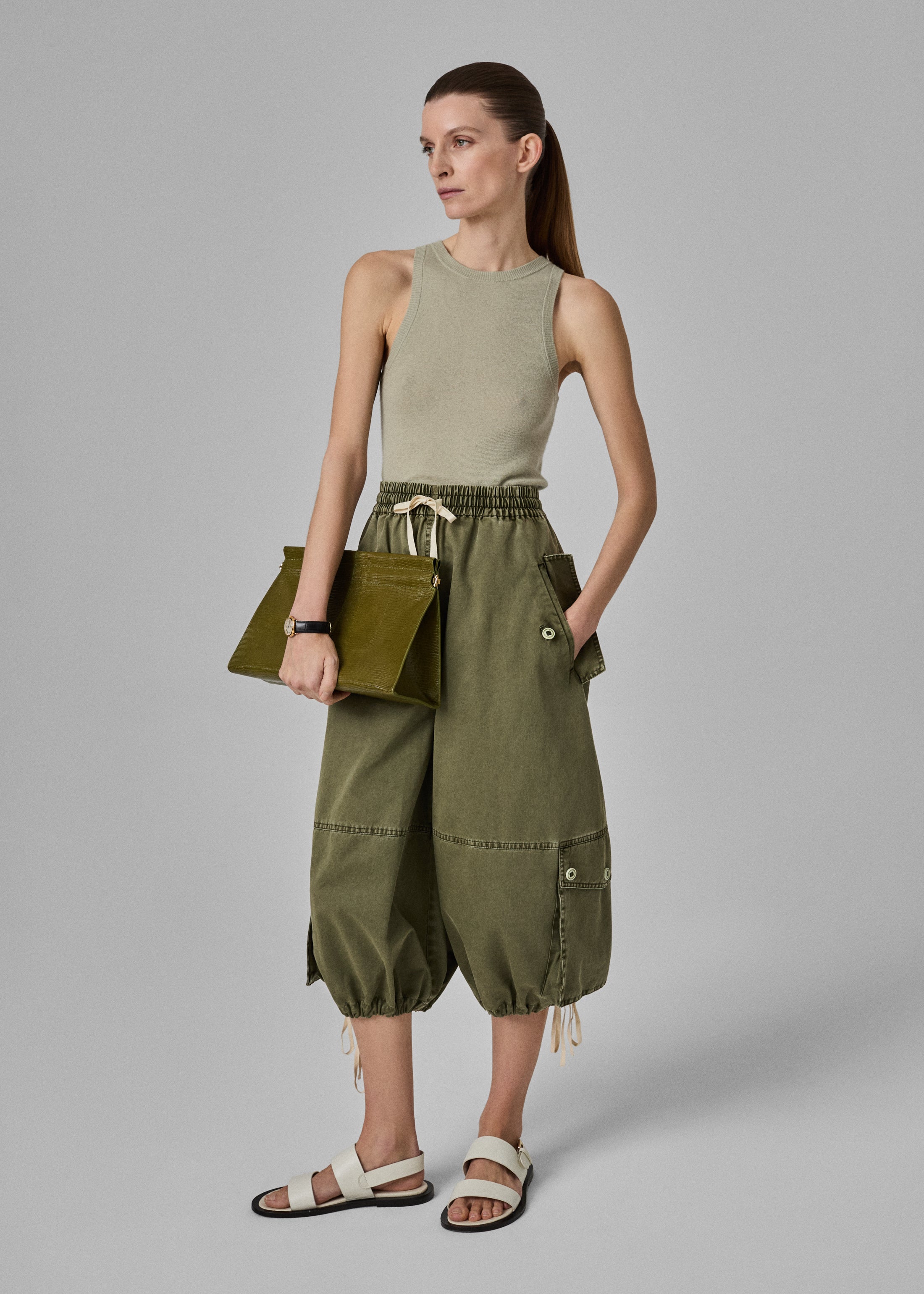 Sporty Tank in Fine Cashmere - Alfalfa