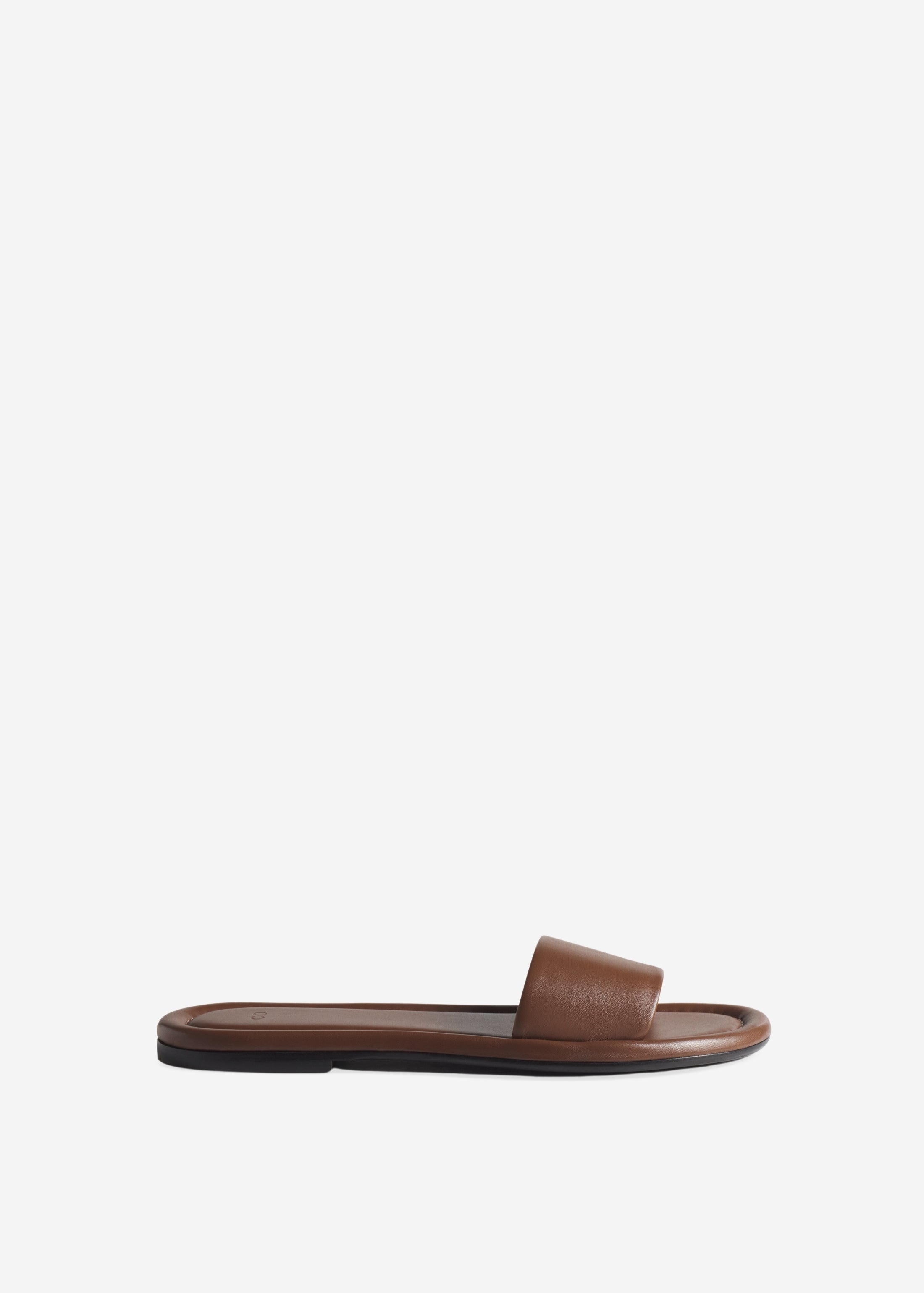 Slide Sandal in Leather - Cognac