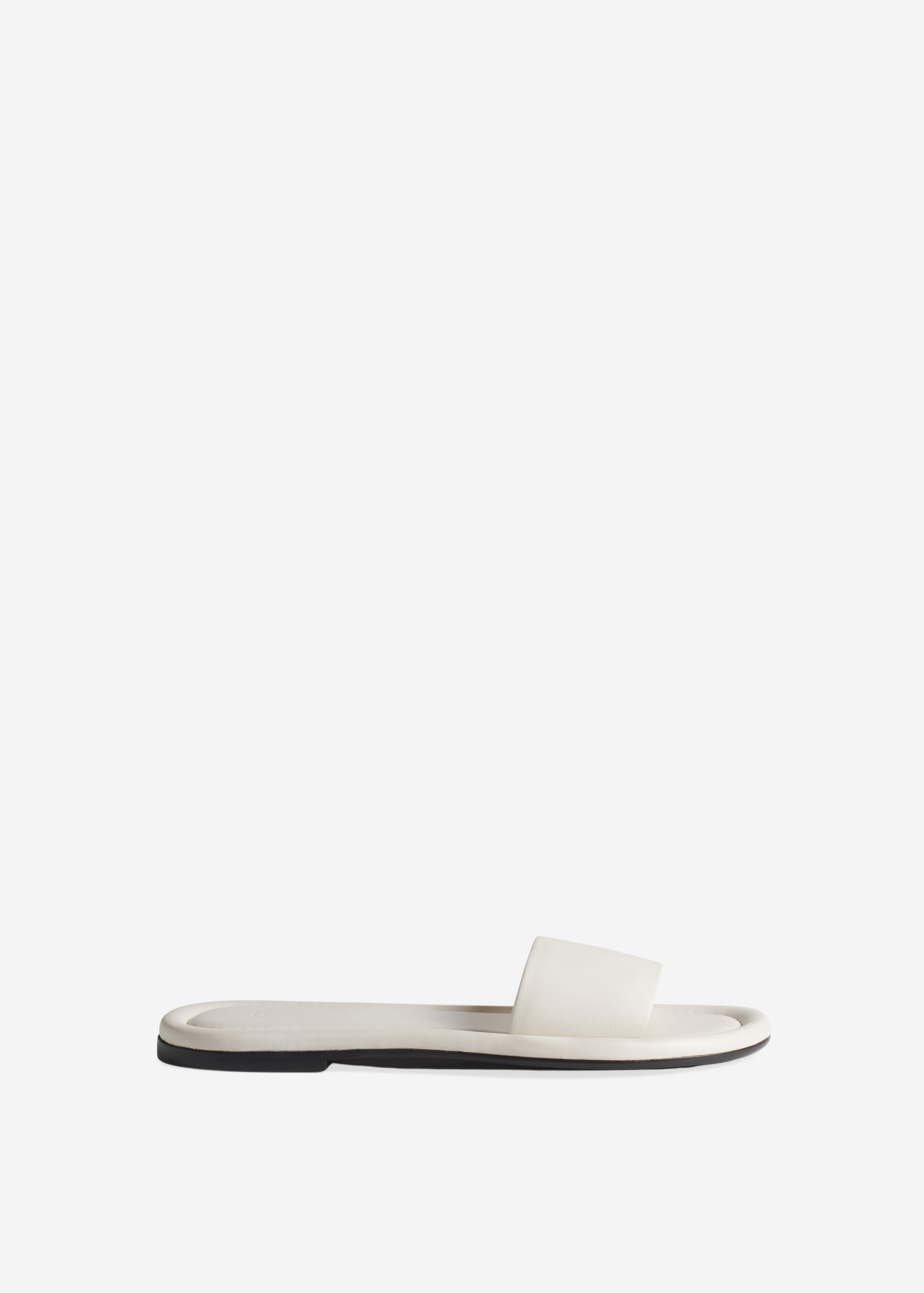 Slide Sandal in Leather - Ivory