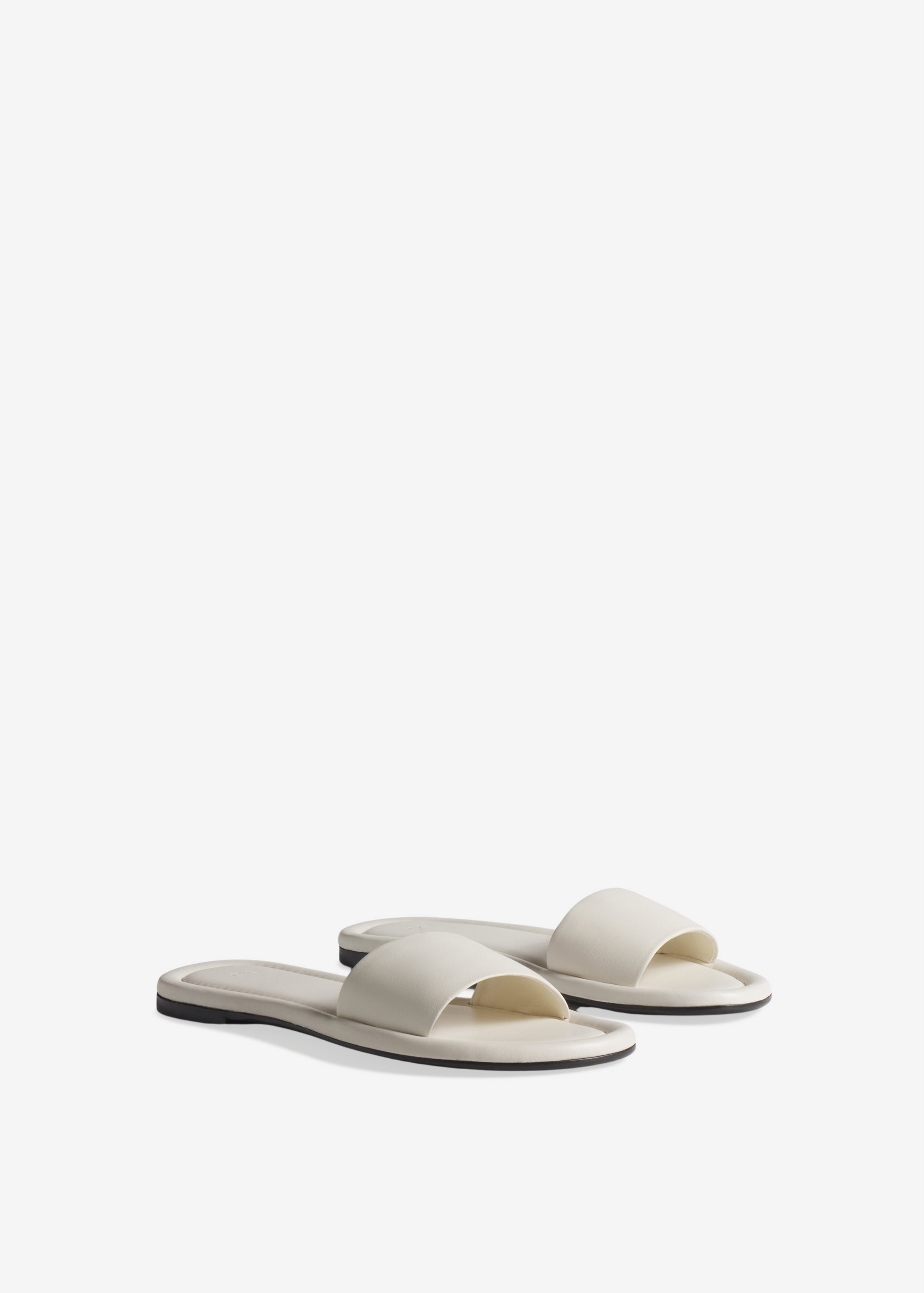 Slide Sandal in Leather - Ivory