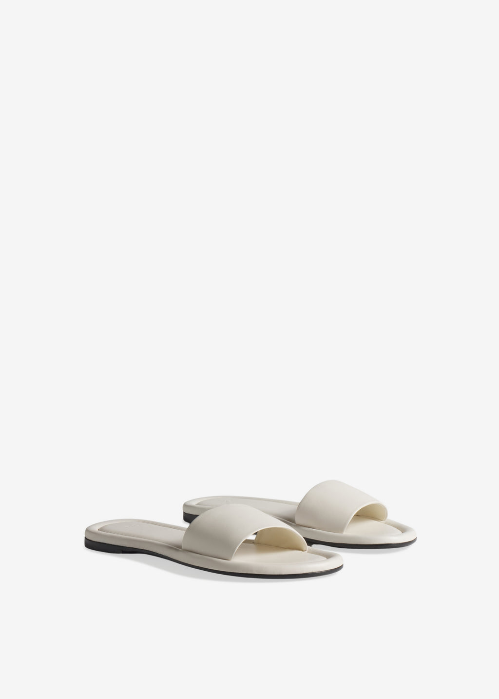 Slide Sandal in Leather - Ivory - CO