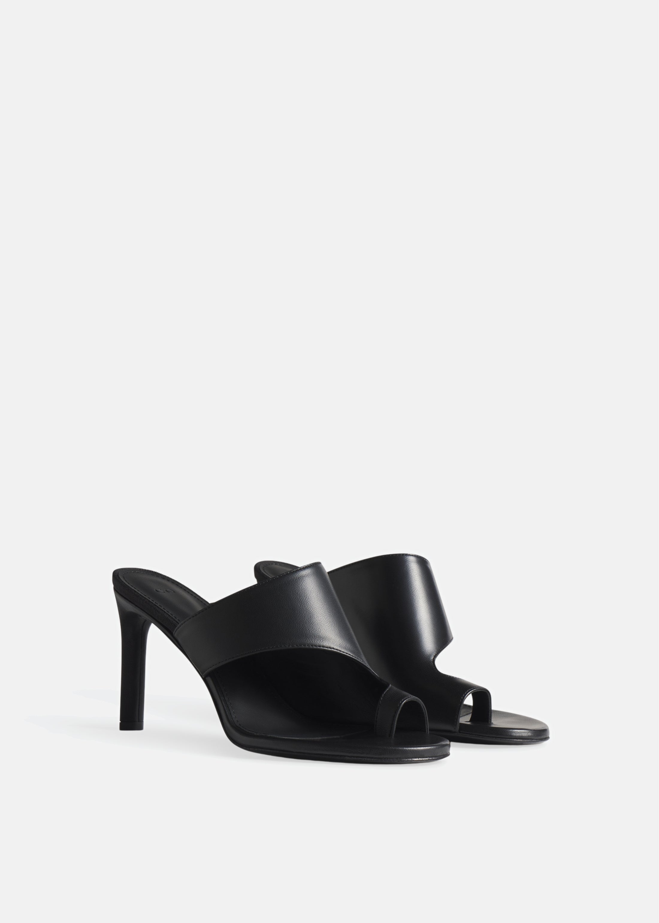 Split Toe Sandal Heel - Black