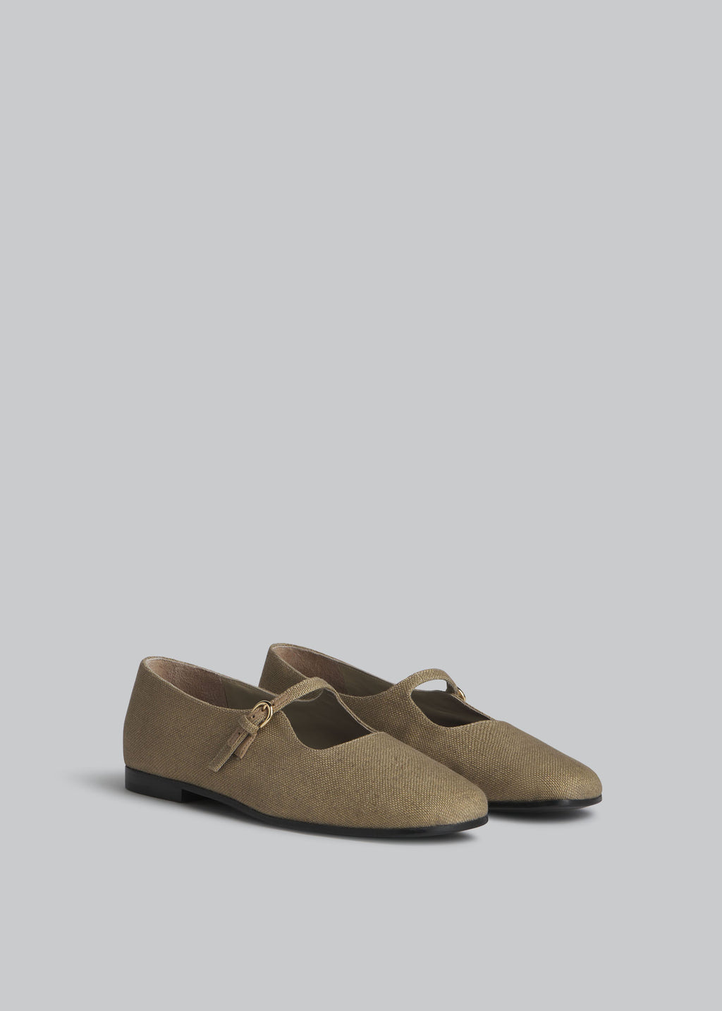 Square Toe Mary Jane in Cotton Canvas - Sage - CO