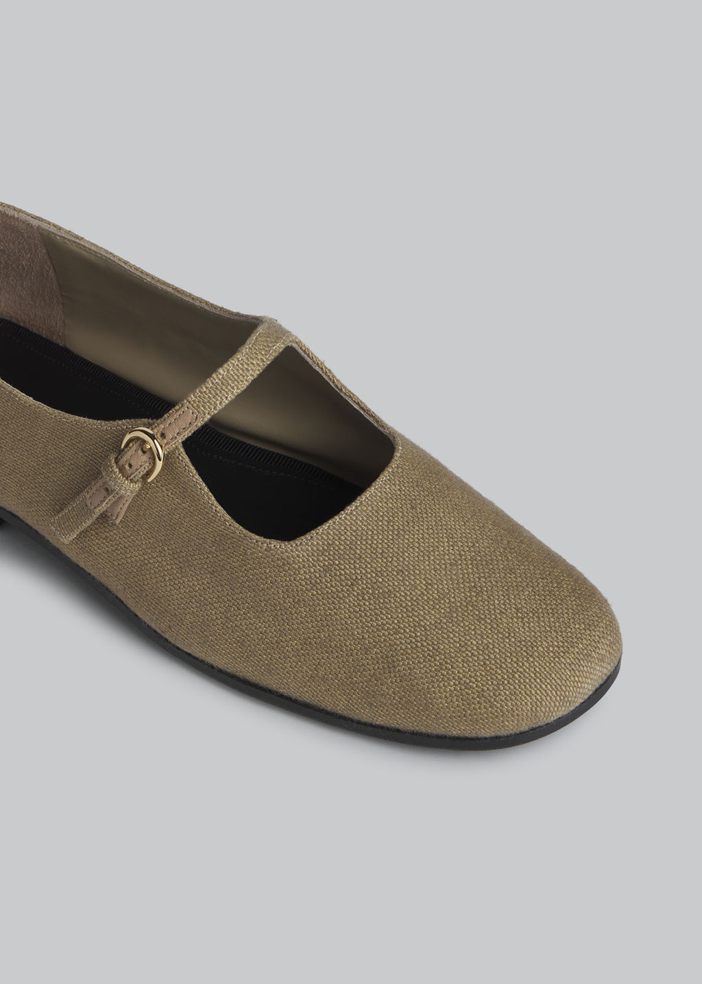 Square Toe Mary Jane in Cotton Canvas - Sage - CO