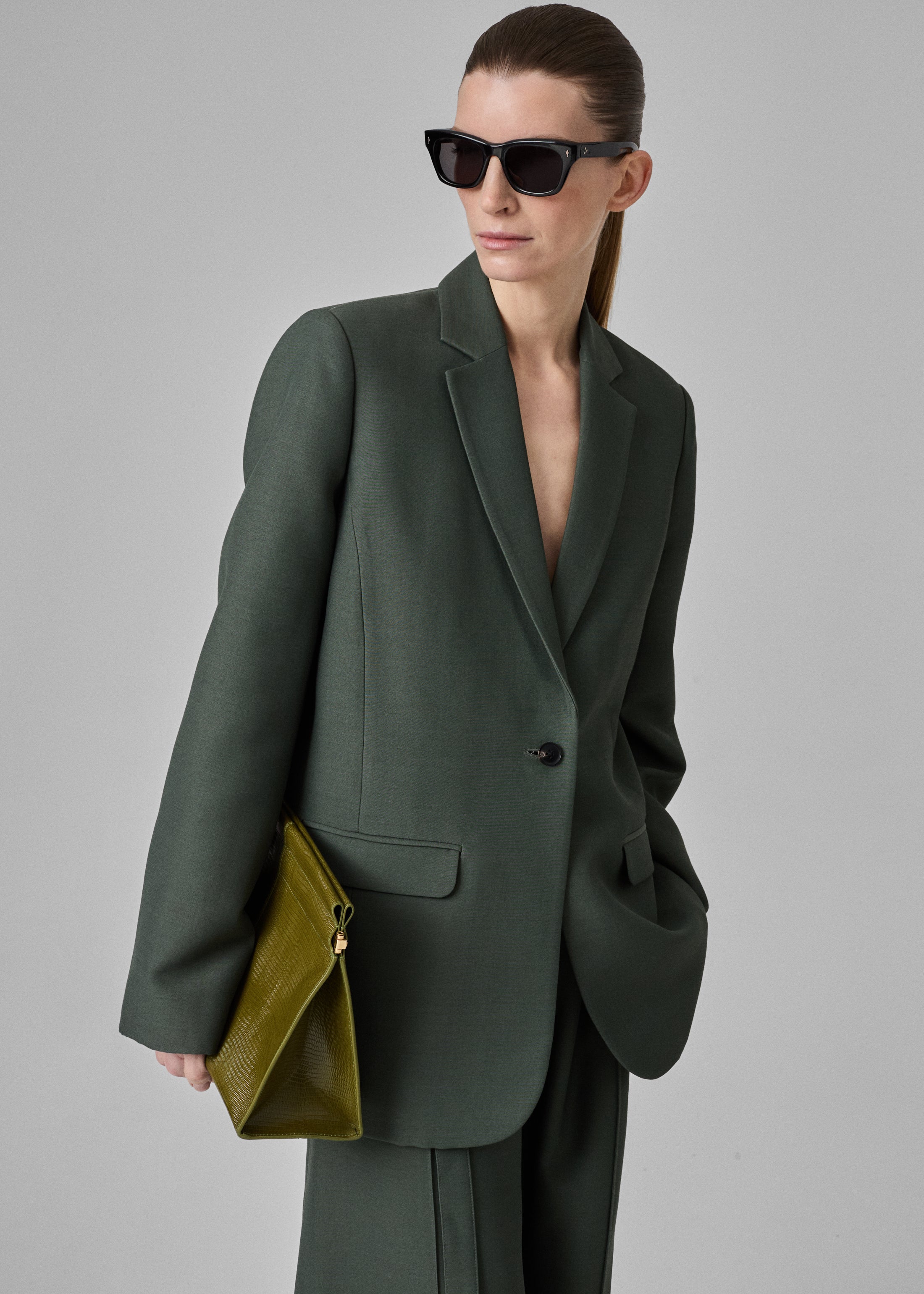 Boxy Blazer in Faille - Pistachio