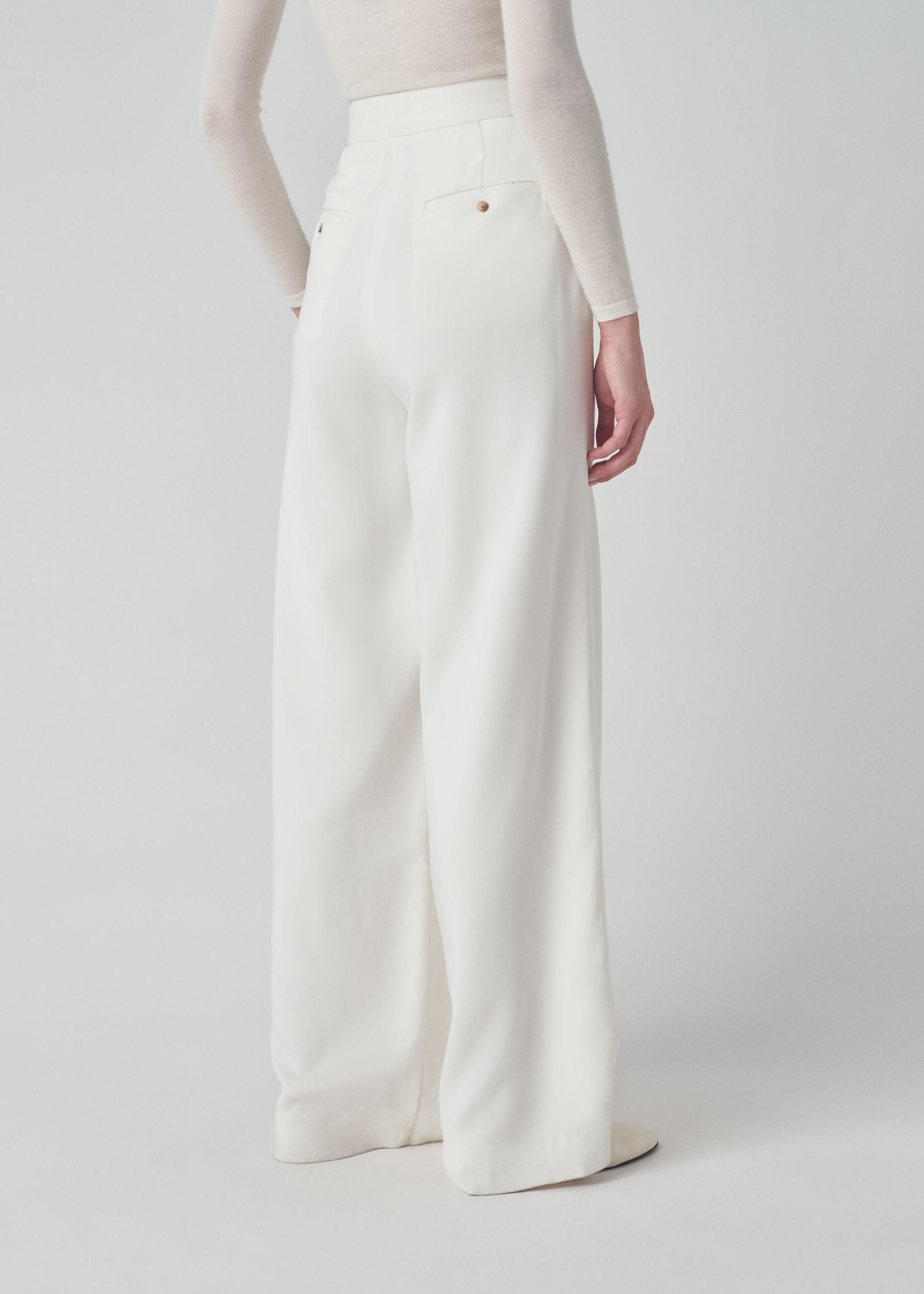 Evening Trouser in Cady - Ivory - CO Collections