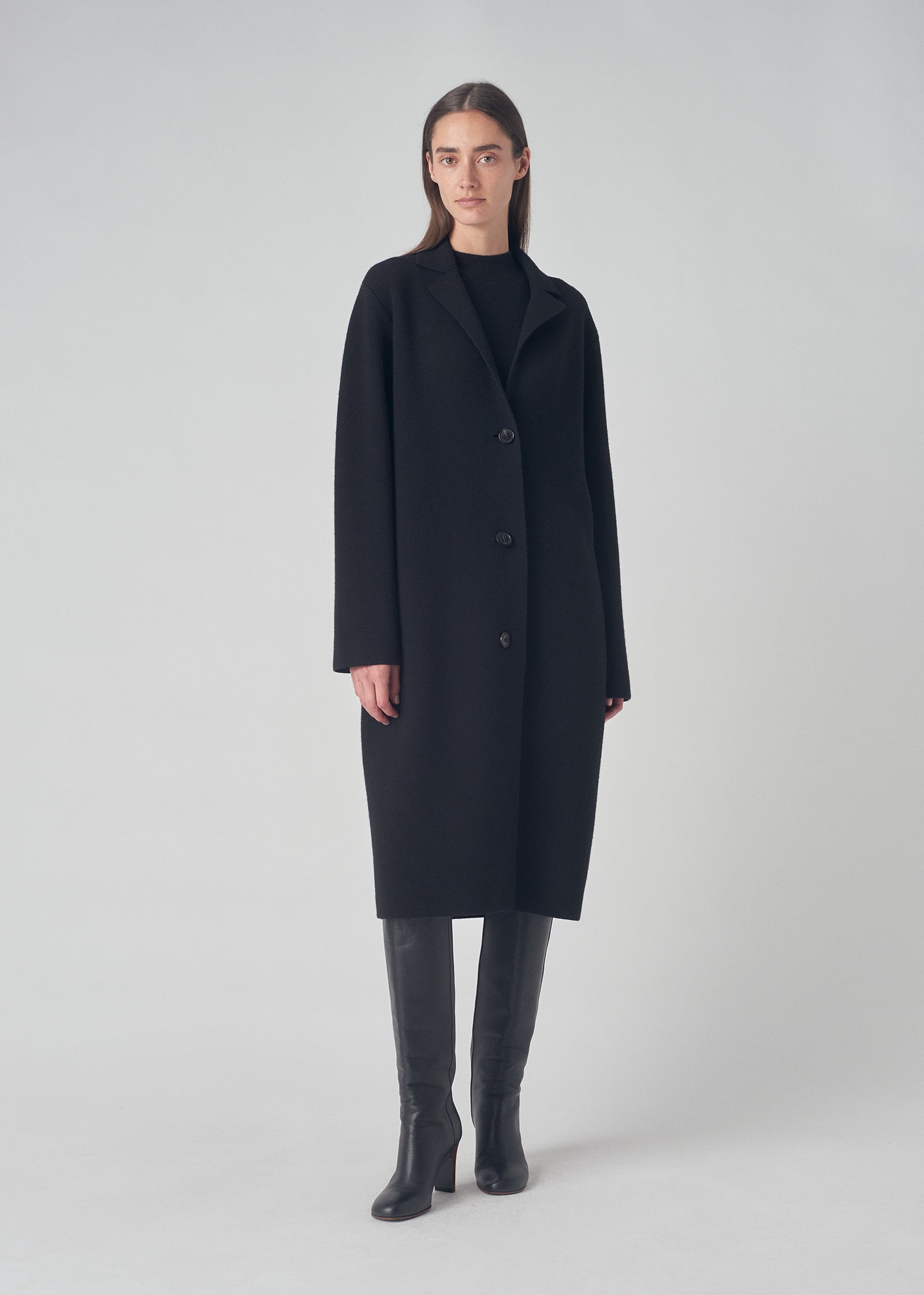 Compact Knit Coat in Merino Wool - CO Collections