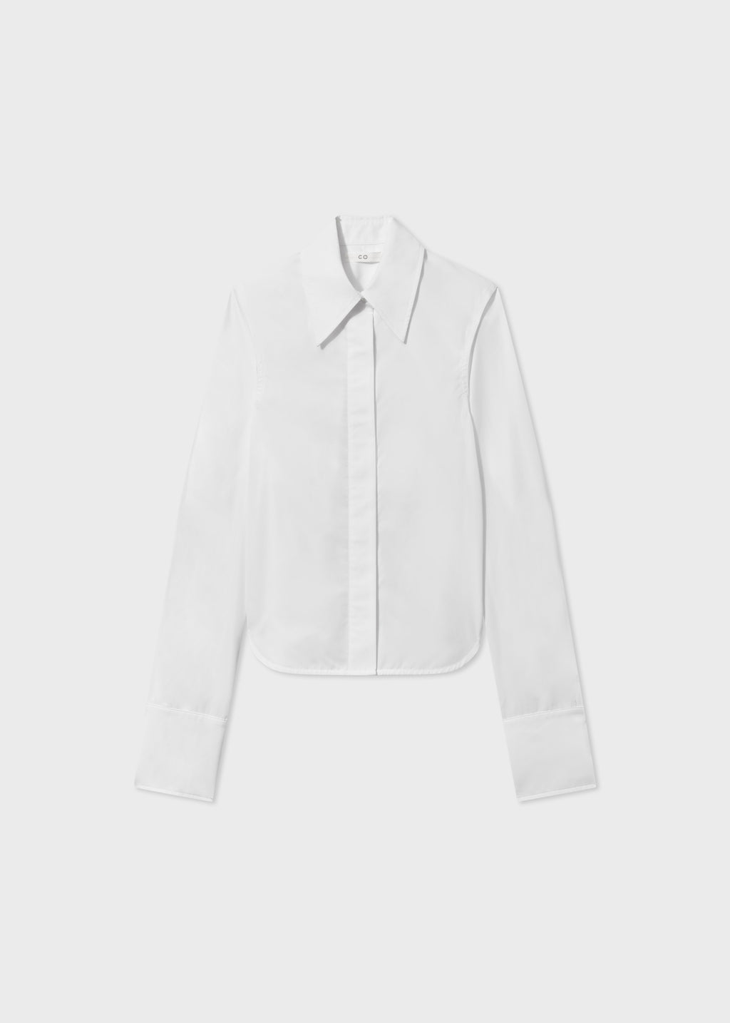 Fitted Button Down Shirt in Crisp Poplin - White - CO