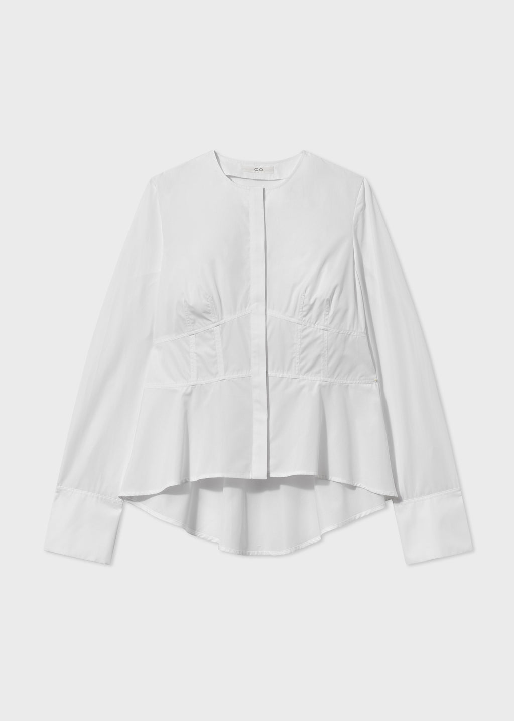 Flared Shirt in Cotton Poplin - White - CO