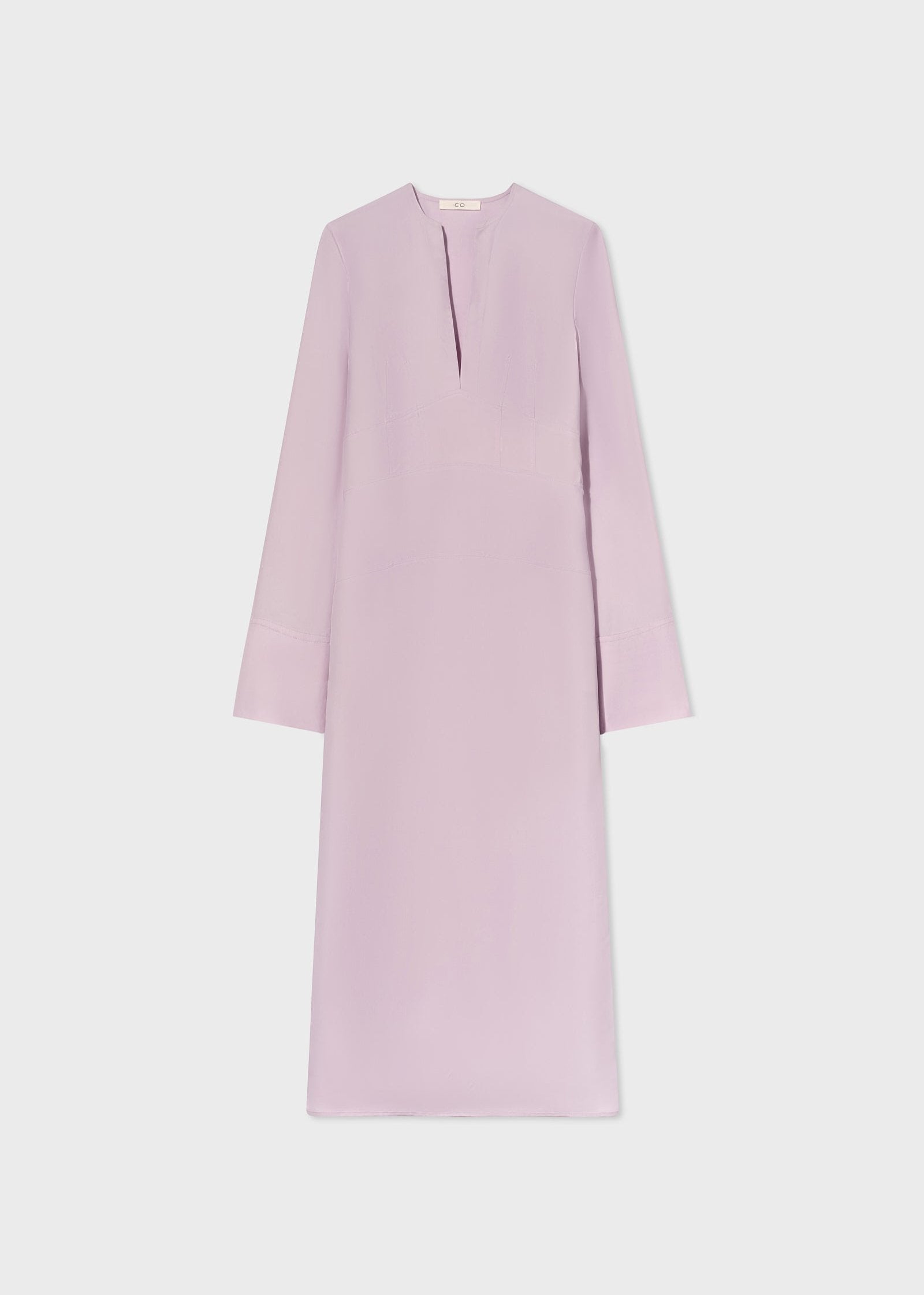 A-Line Kaftan Dress in Silk Viscose - Lilac