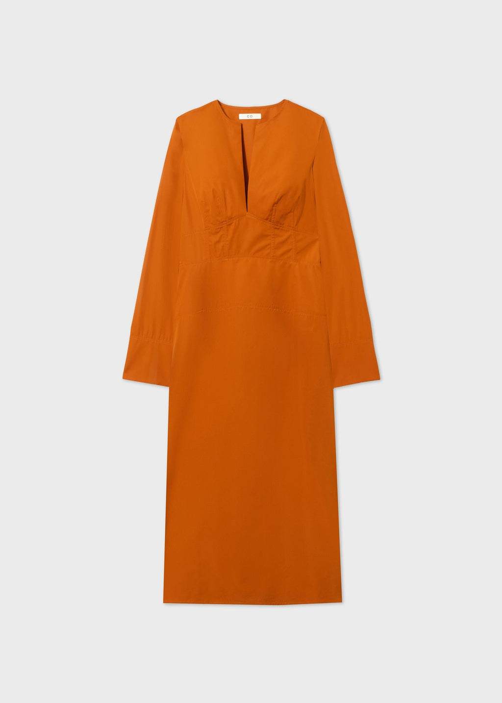 A-Line Kaftan Dress in Cotton Poplin - Tamarind - CO