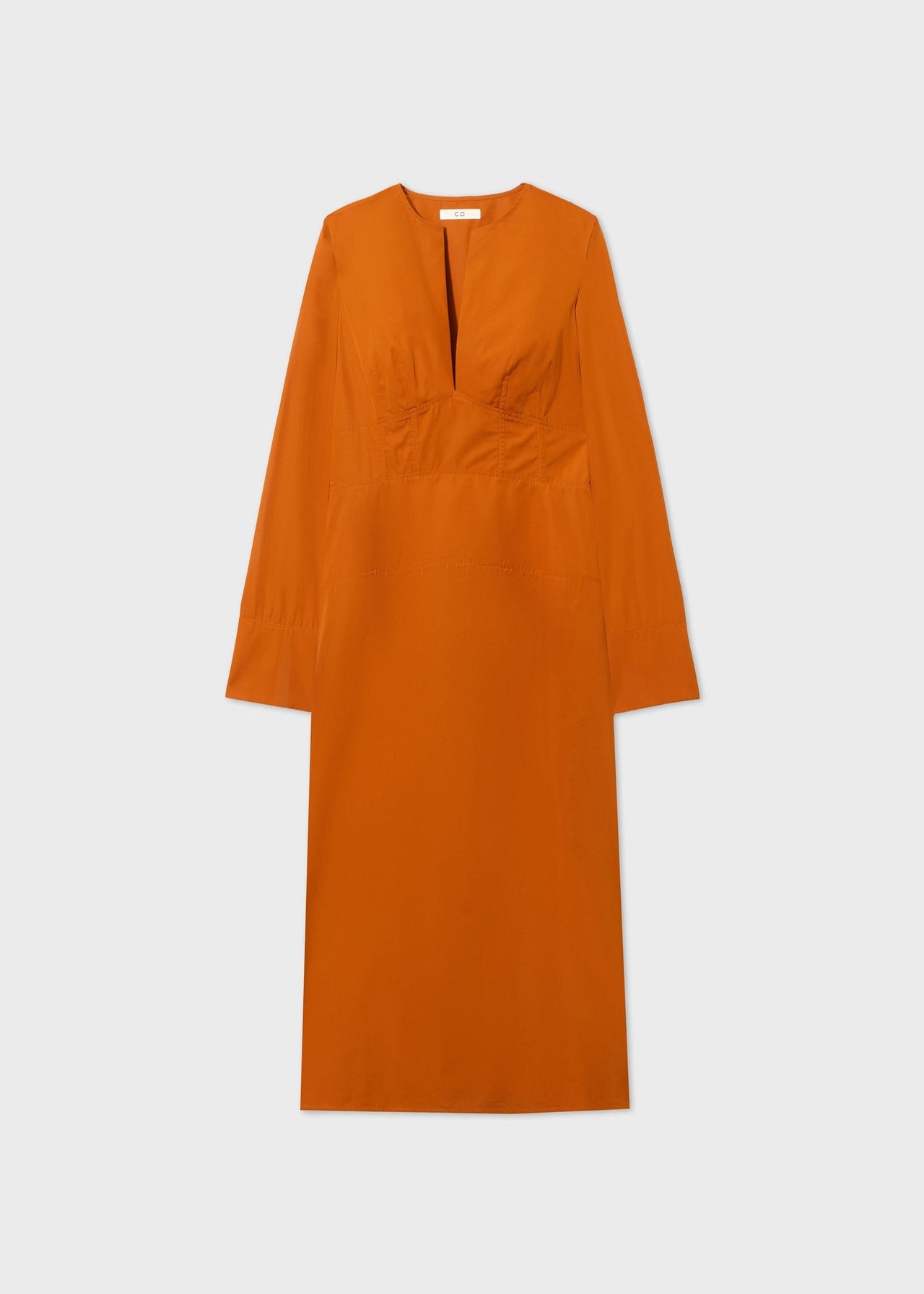 A-Line Kaftan Dress in Cotton Poplin - Tamarind