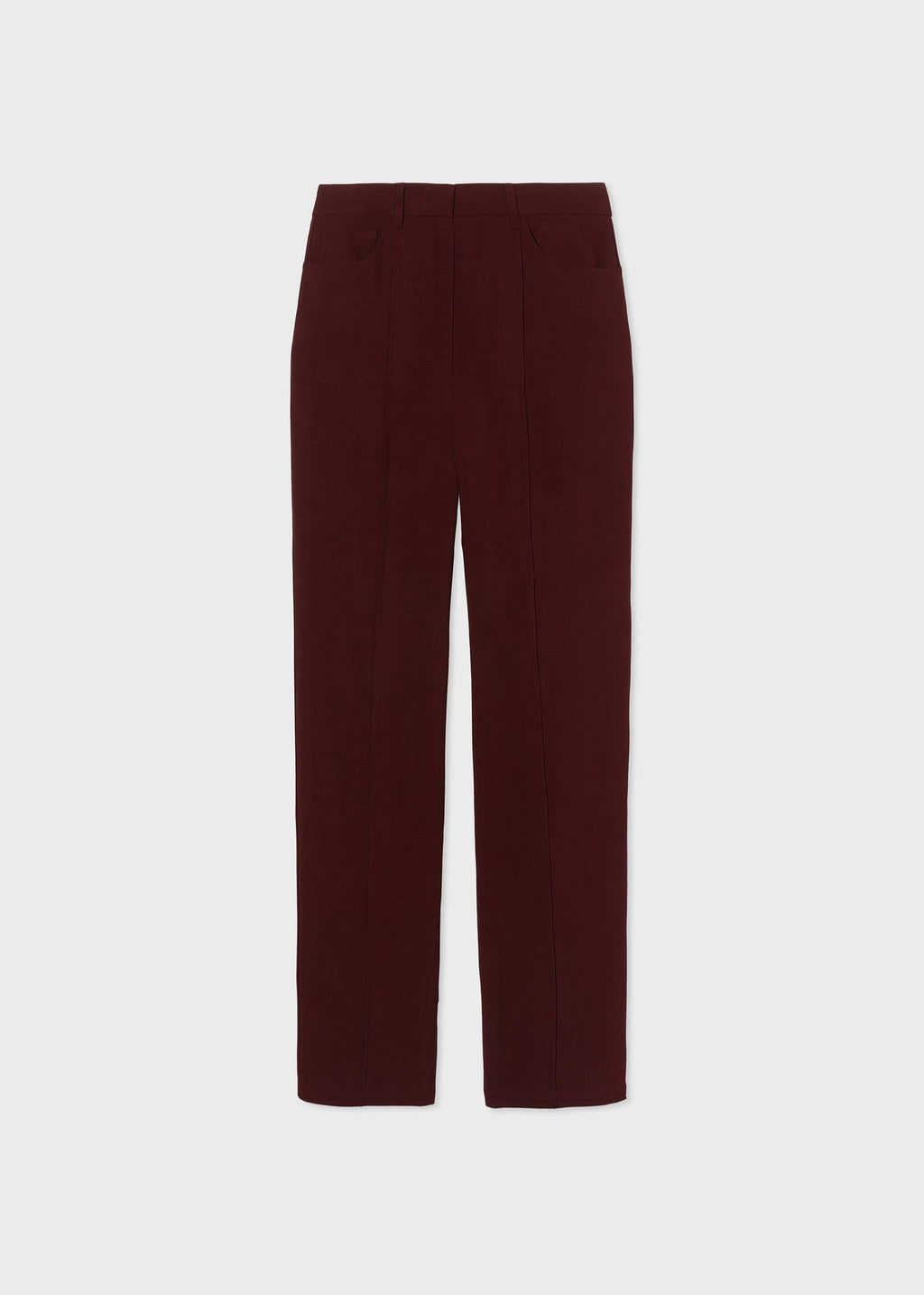 Straight Vented Pant in Twill - Bordeaux - CO