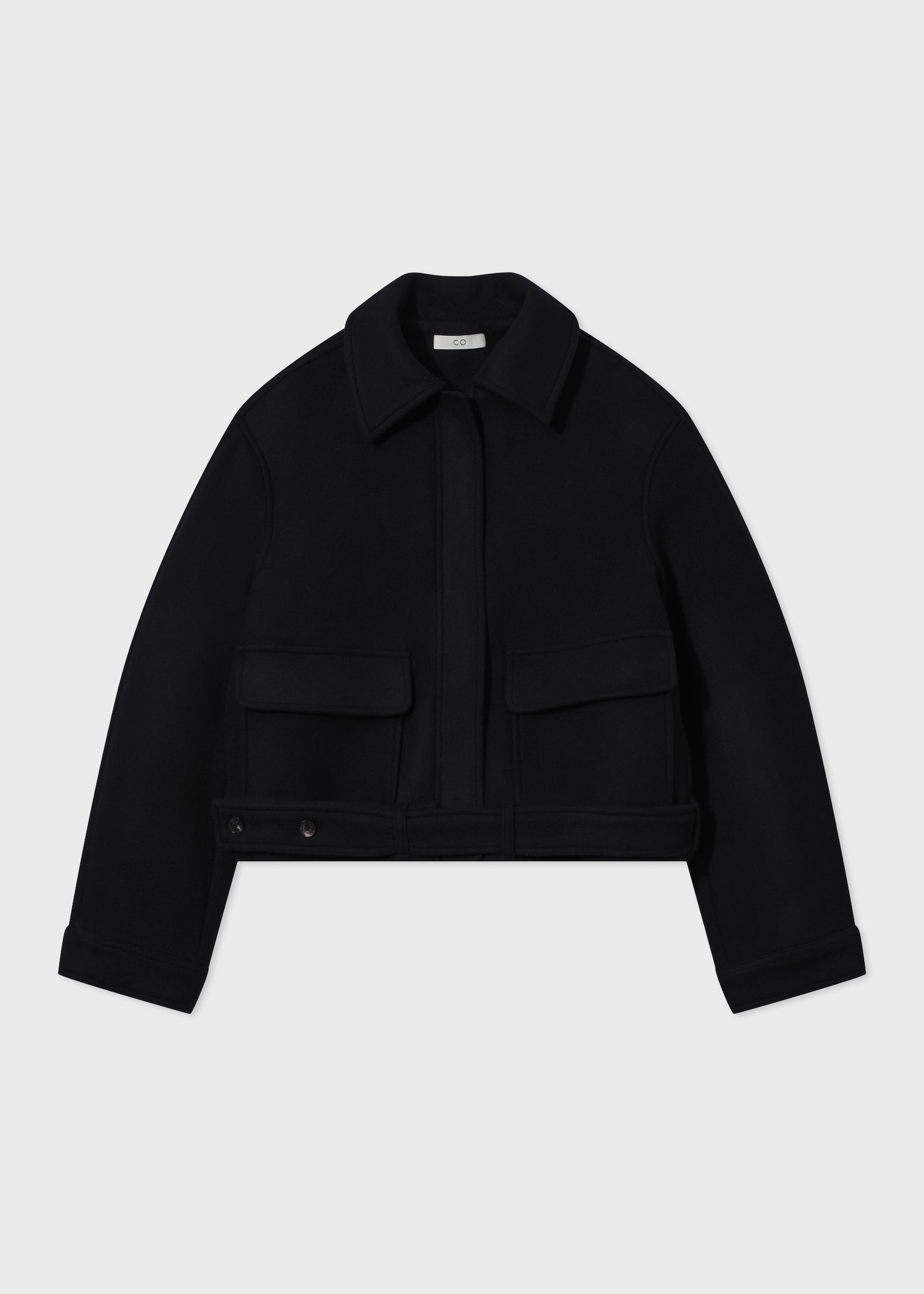 Cropped Jacket in Virgin Wool - Black