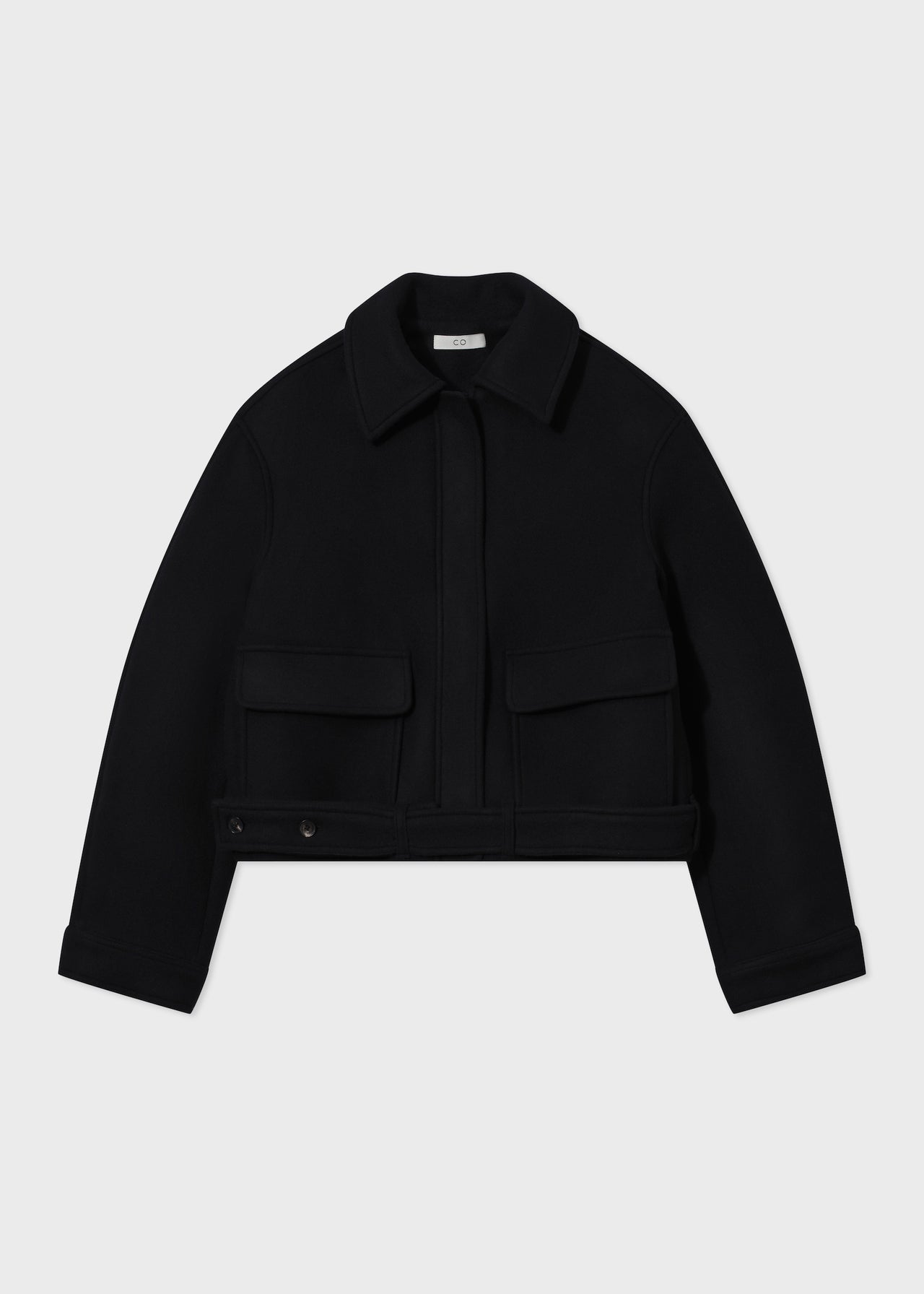 Cropped Jacket in Virgin Wool - Black