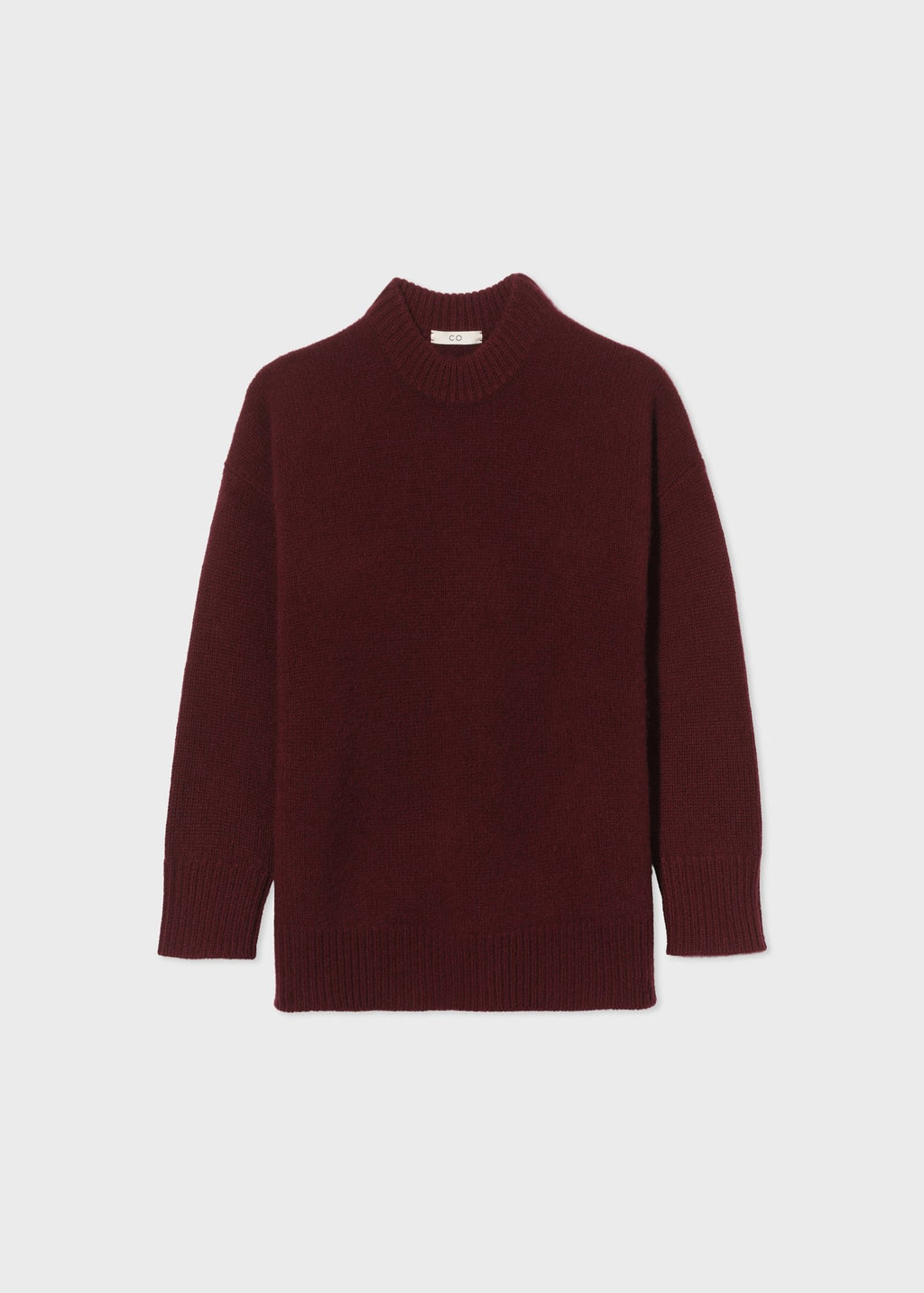 Boyfriend Crew Neck Sweater in Cashmere - Bordeaux - CO