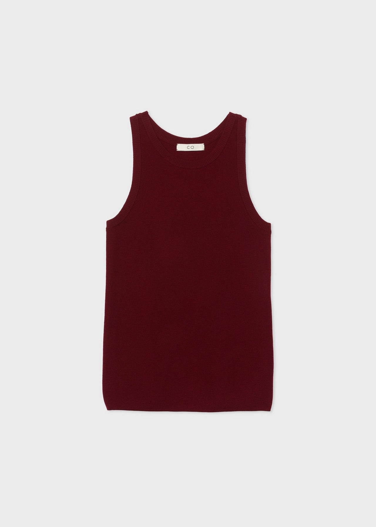 Sleeveless Tank Top in Fine Cashmere - Bordeaux